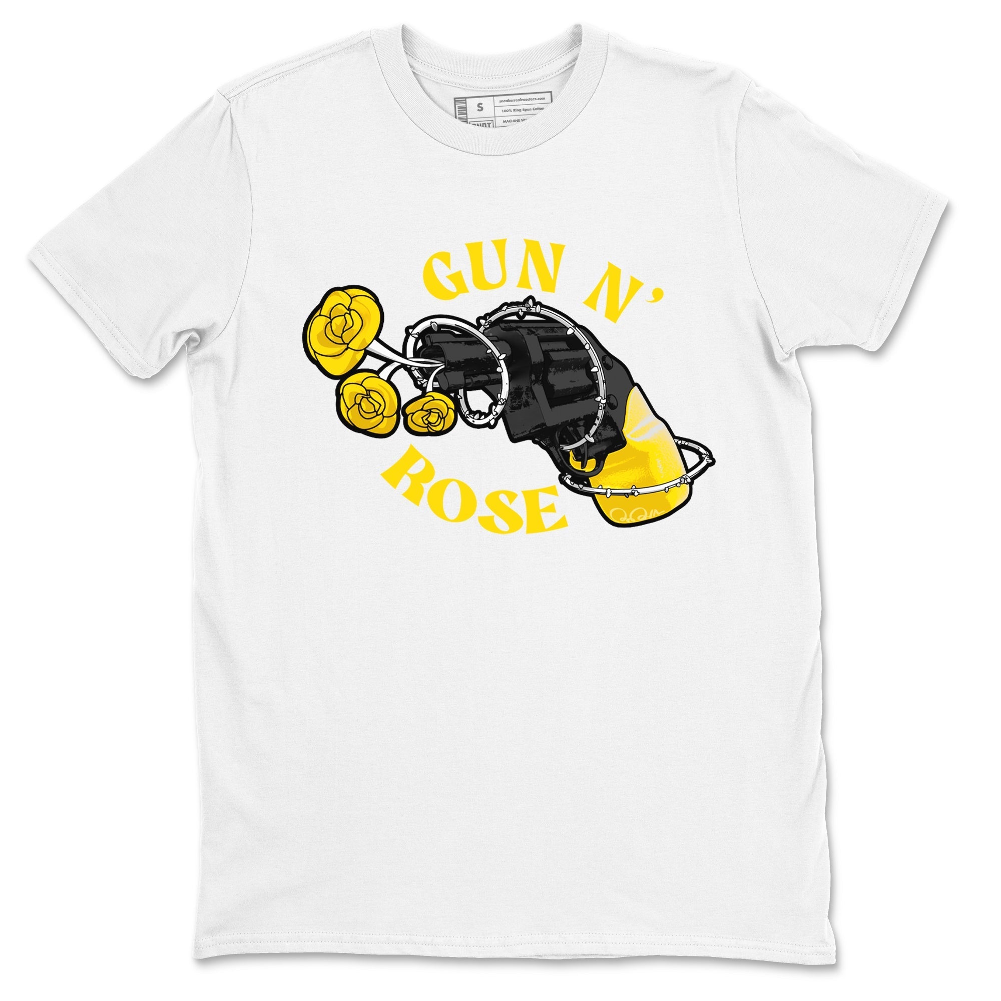 1s Yellow Ochre shirt to match jordans Gun N Rose sneaker tees streetwear brand Air Jordan 1 Yellow Ochre Drip Gear Zone Brand unisex cotton White 2 crew neck shirt