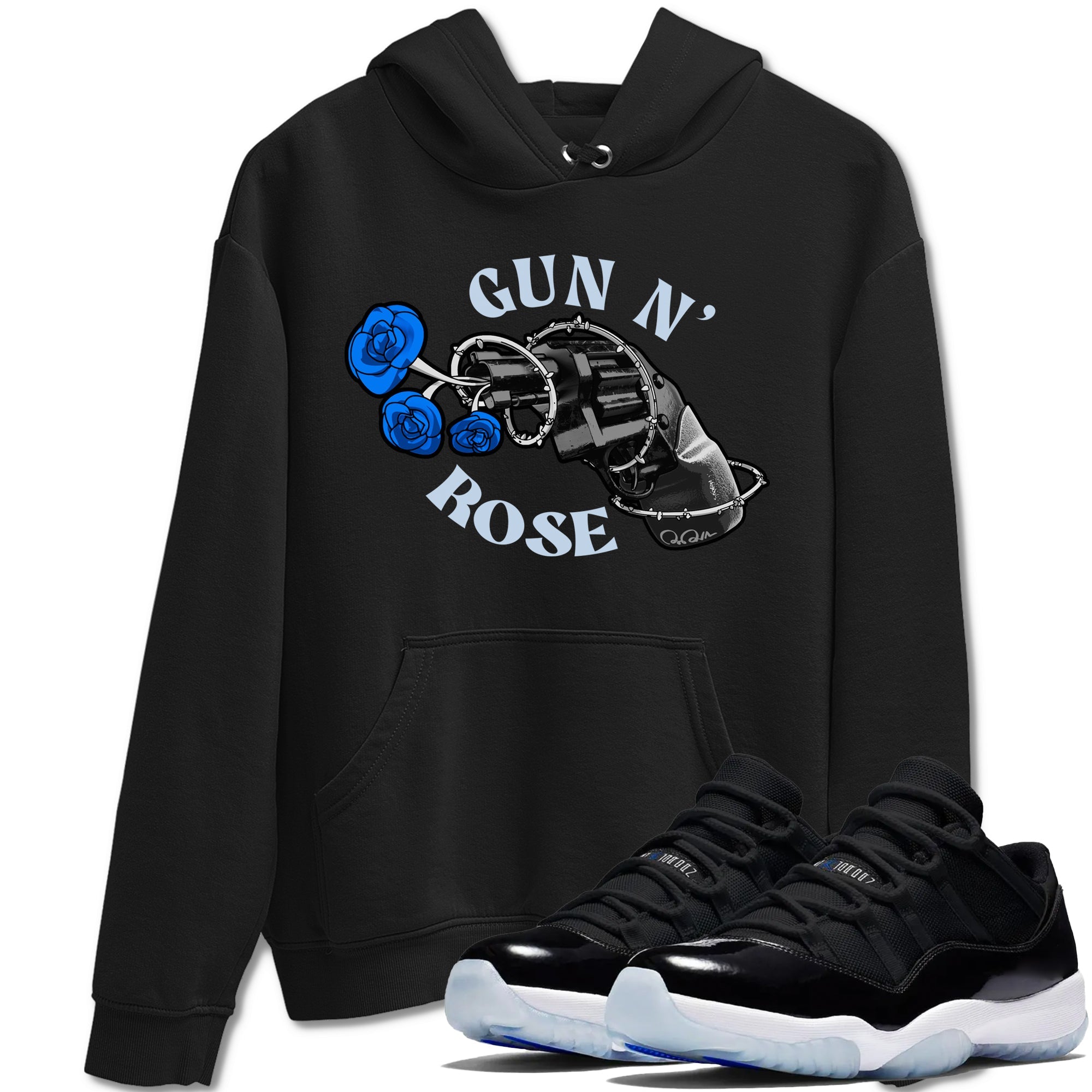 Air Jordan 11 Space shirt to match jordans Gun N Rose sneaker tees AJ11 Space Drip Gear Zone unisex cotton Black 1 crew neck shirt