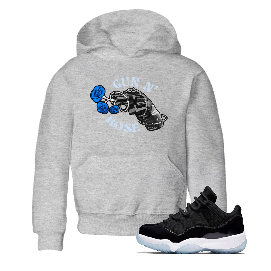 Air Jordan 11 Space shirt to match jordans Gun N Rose sneaker tees AJ11 Space Drip Gear Zone baby toddler Heather Grey 1 cotton Shirt