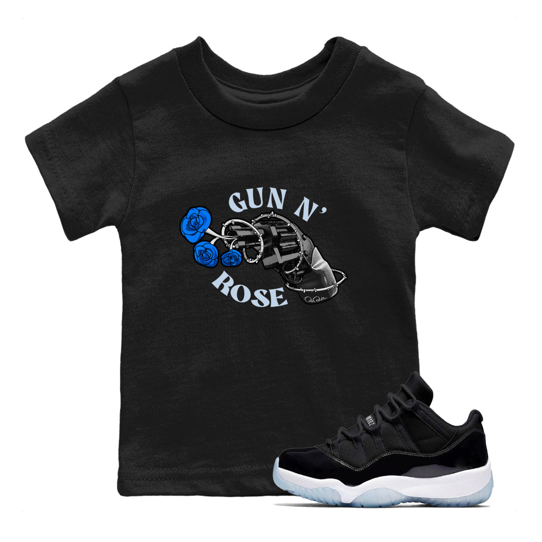 Air Jordan 11 Space shirt to match jordans Gun N Rose sneaker tees AJ11 Space Drip Gear Zone baby toddler Black 1 cotton Shirt