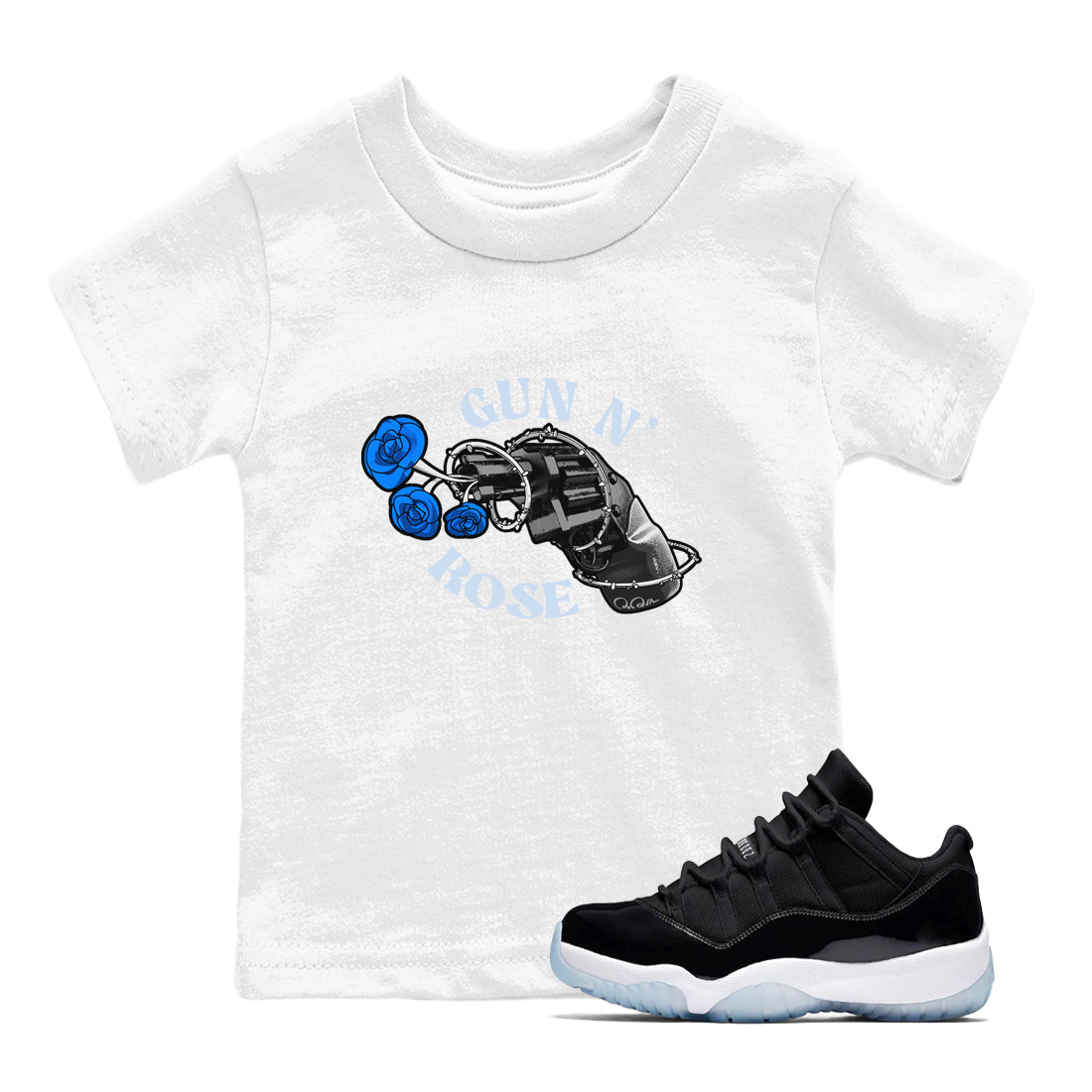Air Jordan 11 Space shirt to match jordans Gun N Rose sneaker tees AJ11 Space Drip Gear Zone baby toddler White 1 cotton Shirt