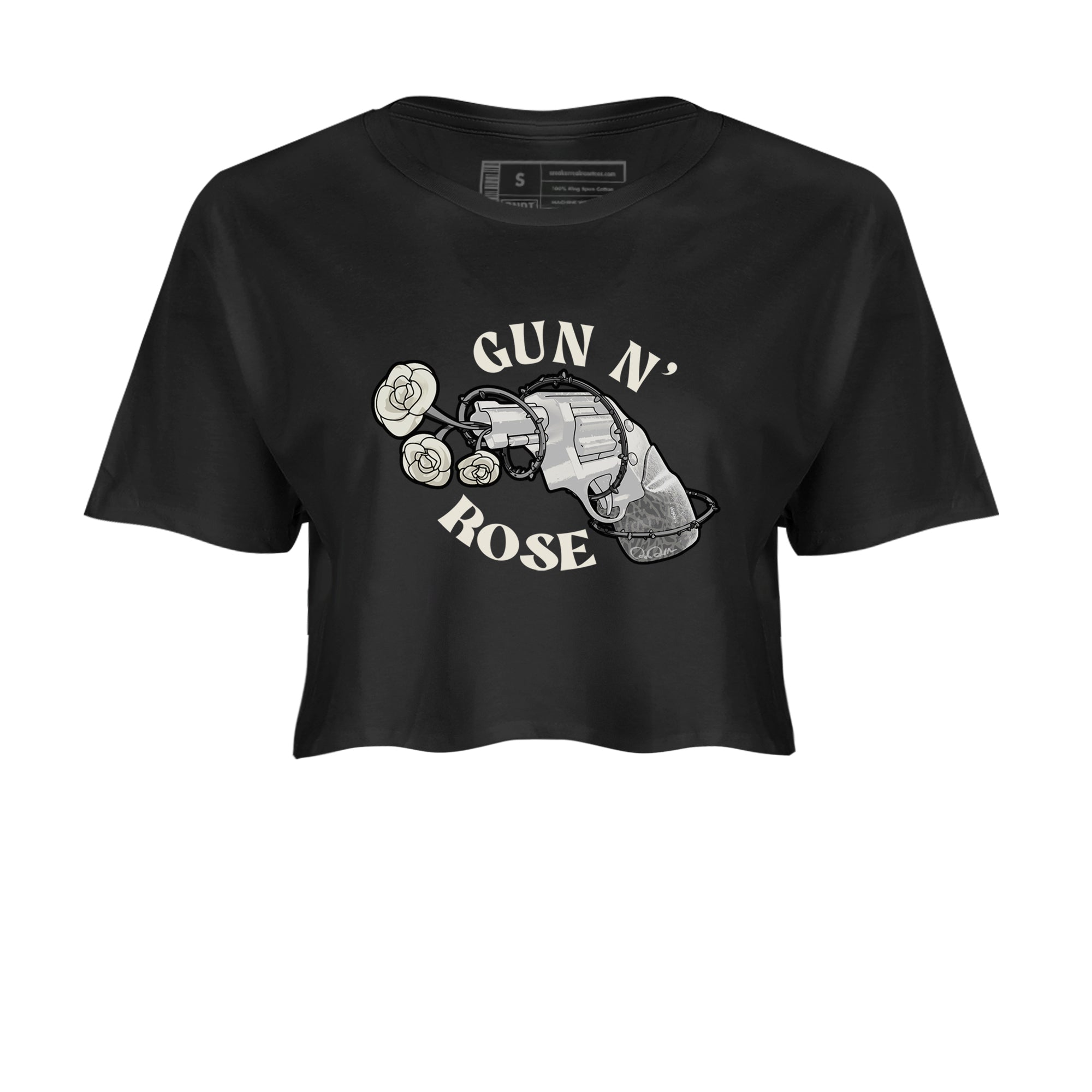3s Ivory shirt to match jordans Gun N Rose sneaker tees Air Jordan 3 Ivory Drip Gear Zone Black 2 crop length shirt