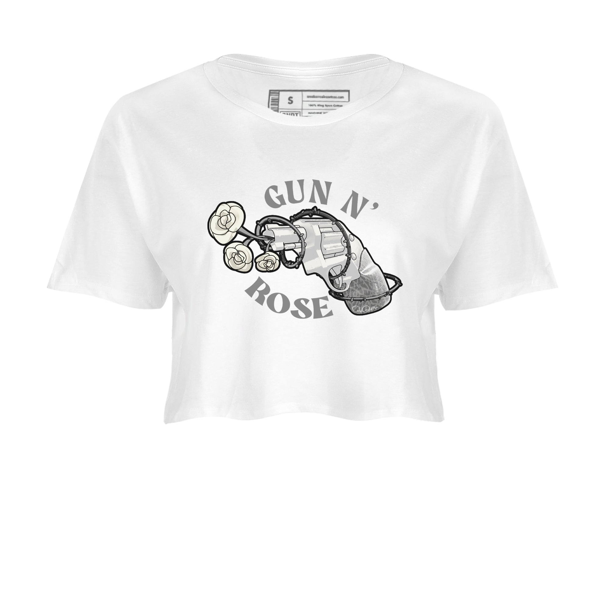 3s Ivory shirt to match jordans Gun N Rose sneaker tees Air Jordan 3 Ivory Drip Gear Zone White 2 crop length shirt