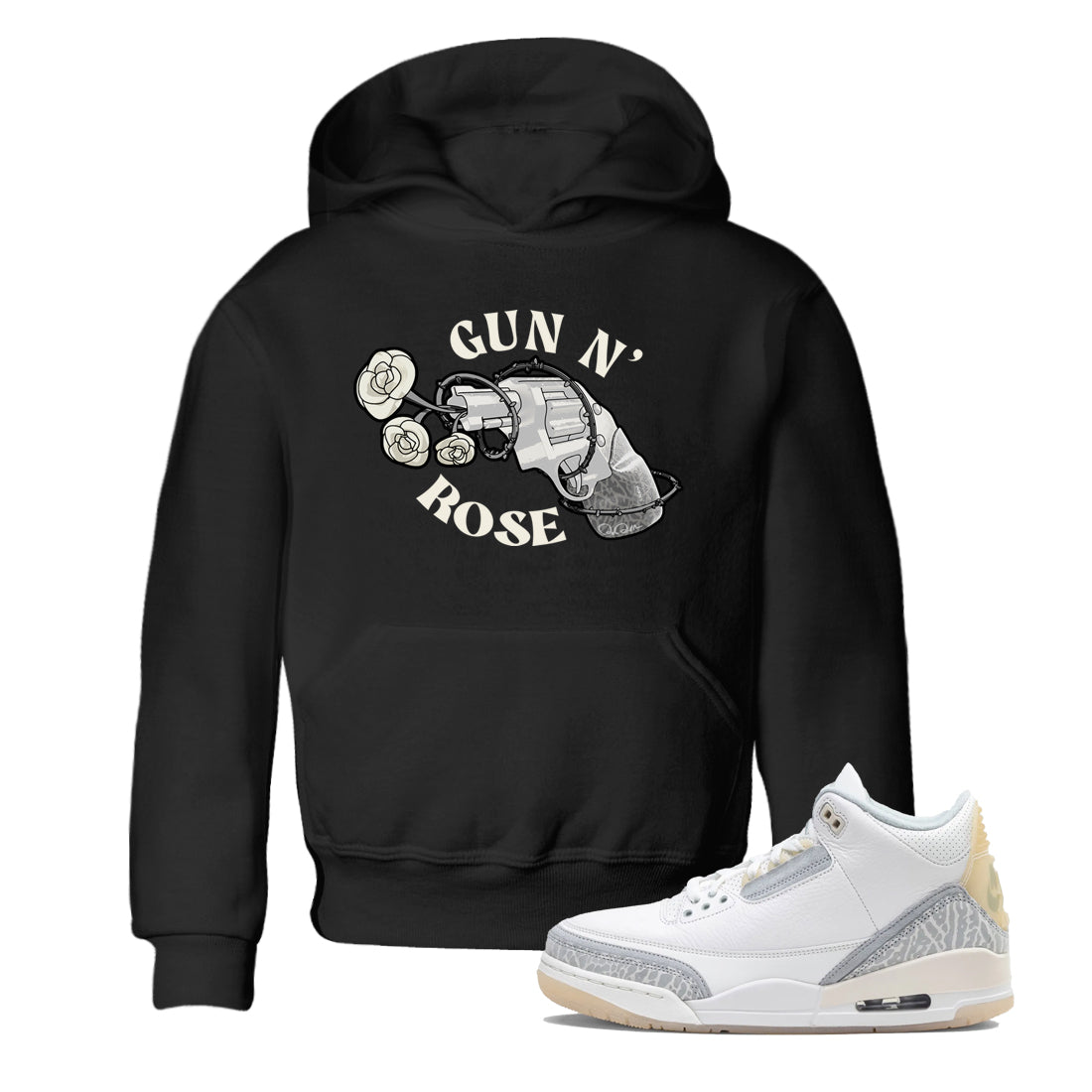 3s Ivory shirt to match jordans Gun N Rose sneaker tees Air Jordan 3 Ivory Drip Gear Zone baby toddler Black 1 cotton Shirt