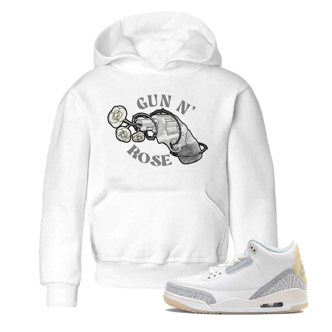 3s Ivory shirt to match jordans Gun N Rose sneaker tees Air Jordan 3 Ivory Drip Gear Zone baby toddler White 1 cotton Shirt