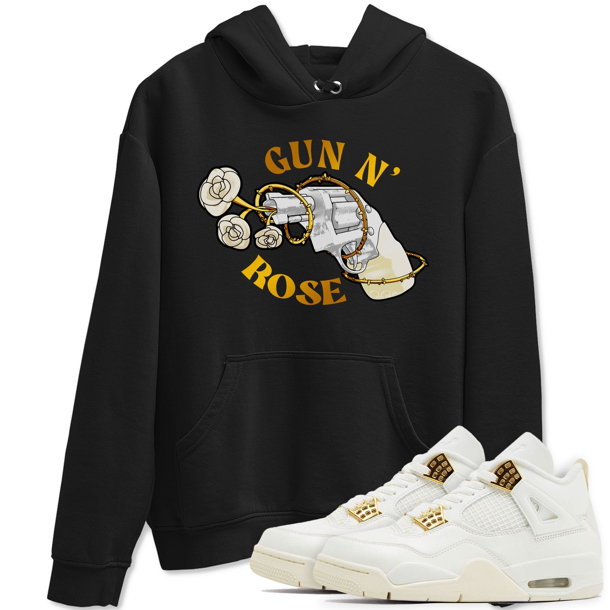4s Sail 2024 shirt to match jordans Gun N Rose sneaker tees Air Jordan 4 Sail 2024 Drip Gear Zone unisex cotton Black 1 crew neck shirt
