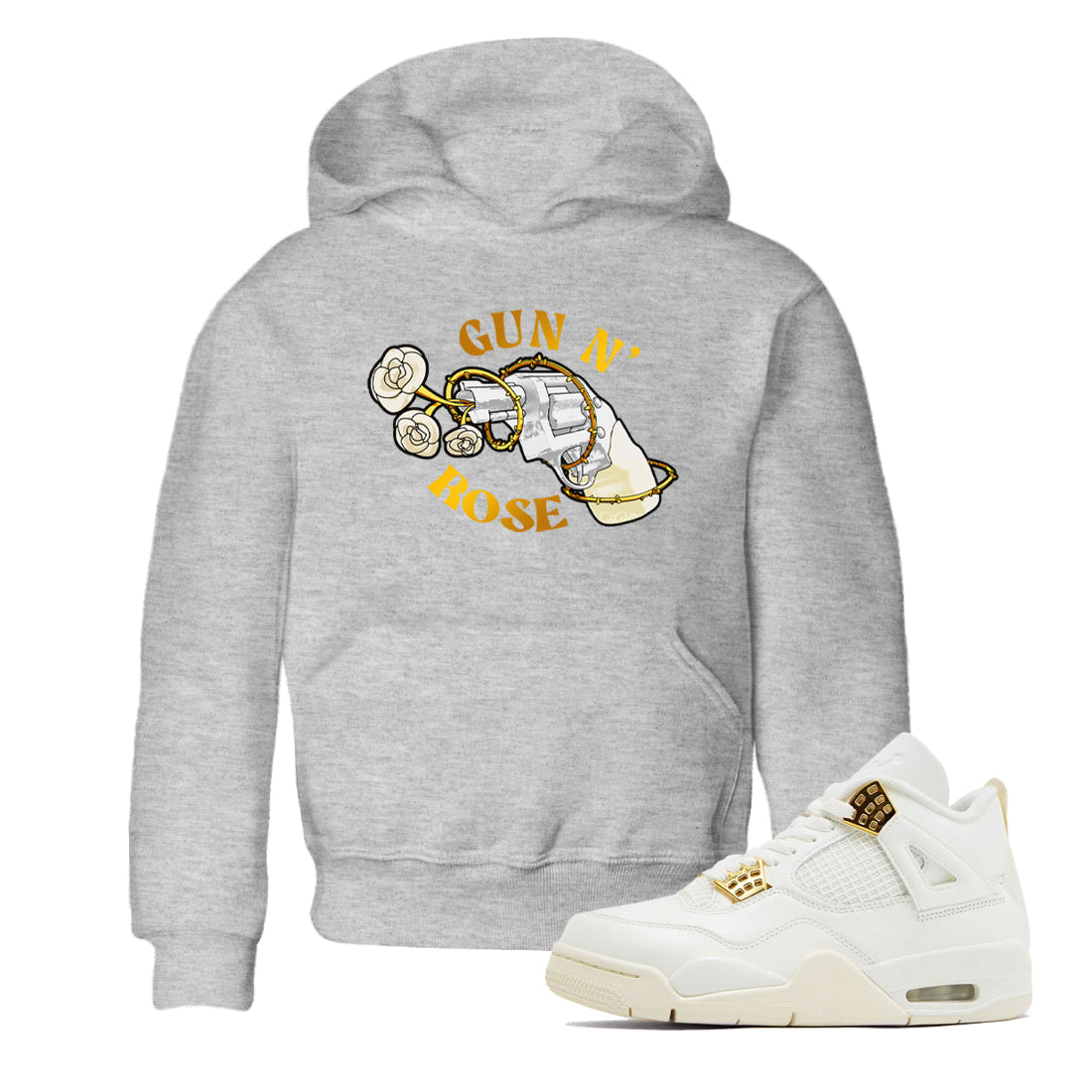 4s Sail 2024 shirt to match jordans Gun N Rose sneaker tees Air Jordan 4 Sail 2024 Drip Gear Zone baby toddler Heather Grey 1 cotton Shirt