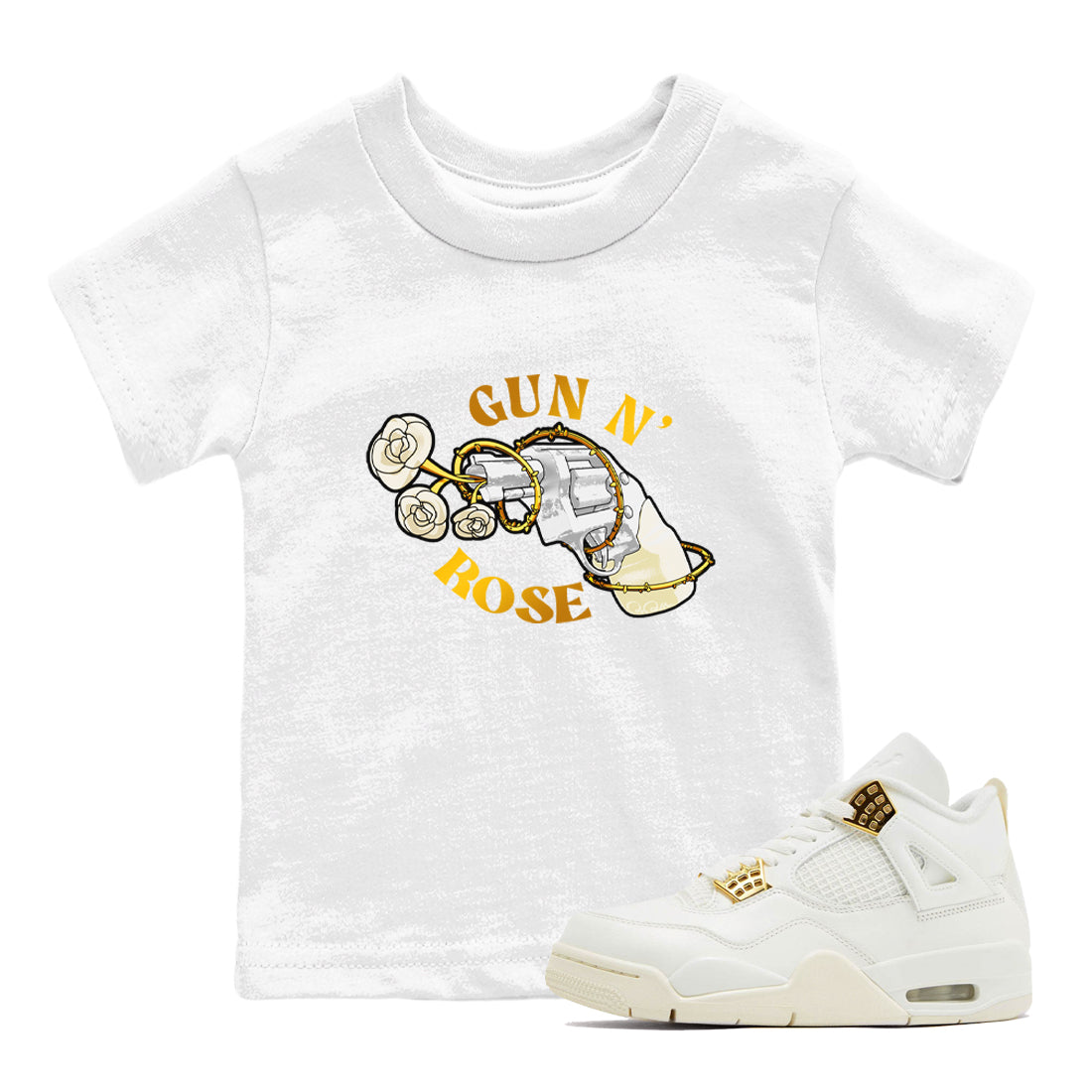 4s Sail 2024 shirt to match jordans Gun N Rose sneaker tees Air Jordan 4 Sail 2024 Drip Gear Zone baby toddler White 1 cotton Shirt