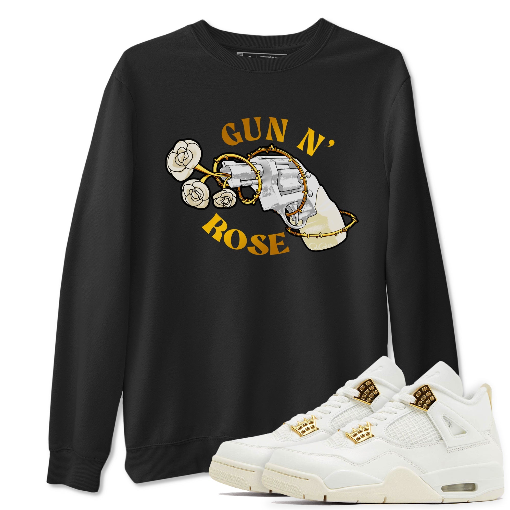 4s Sail 2024 shirt to match jordans Gun N Rose sneaker tees Air Jordan 4 Sail 2024 Drip Gear Zone unisex cotton Black 1 crew neck shirt