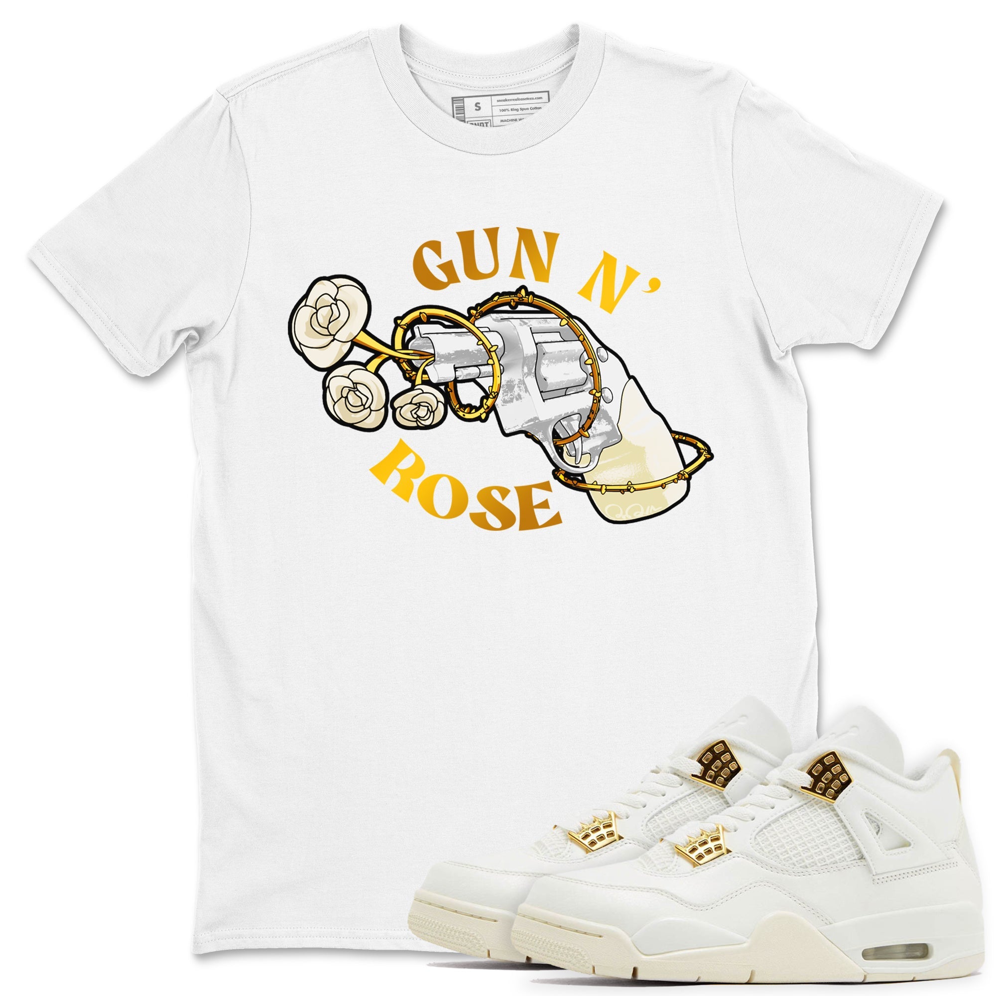 4s Sail 2024 shirt to match jordans Gun N Rose sneaker tees Air Jordan 4 Sail 2024 Drip Gear Zone unisex cotton White 1 crew neck shirt