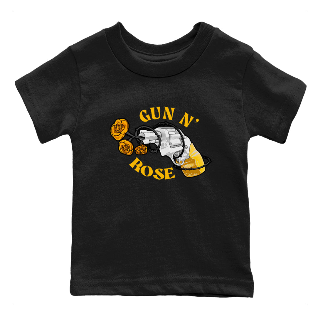 Air Jordan 6 Yellow Ochre shirt to match jordans Gun N Rose sneaker tees streetwear brand AJ6 Yellow Ochre Drip Gear Zone Brand baby toddler Black 2 cotton Shirt