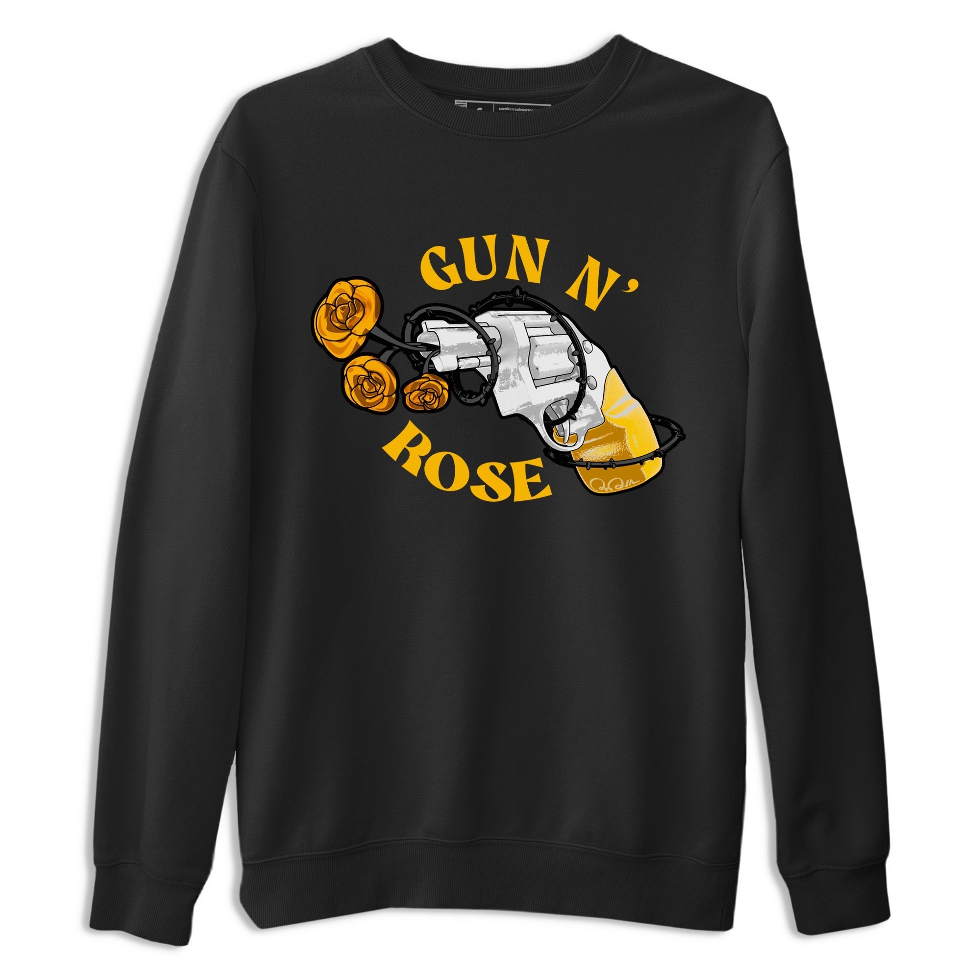 Air Jordan 6 Yellow Ochre shirt to match jordans Gun N Rose sneaker tees streetwear brand AJ6 Yellow Ochre Drip Gear Zone Brand unisex cotton Black 2 crew neck shirt