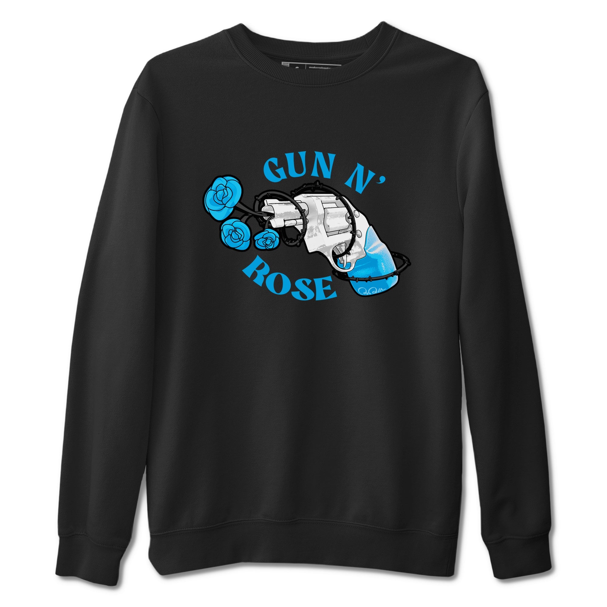 9s Powder Blue shirt to match jordans Gun N Rose sneaker tees Air Jordan 9 Powder Blue Drip Gear Zone unisex cotton Black 2 crew neck shirt