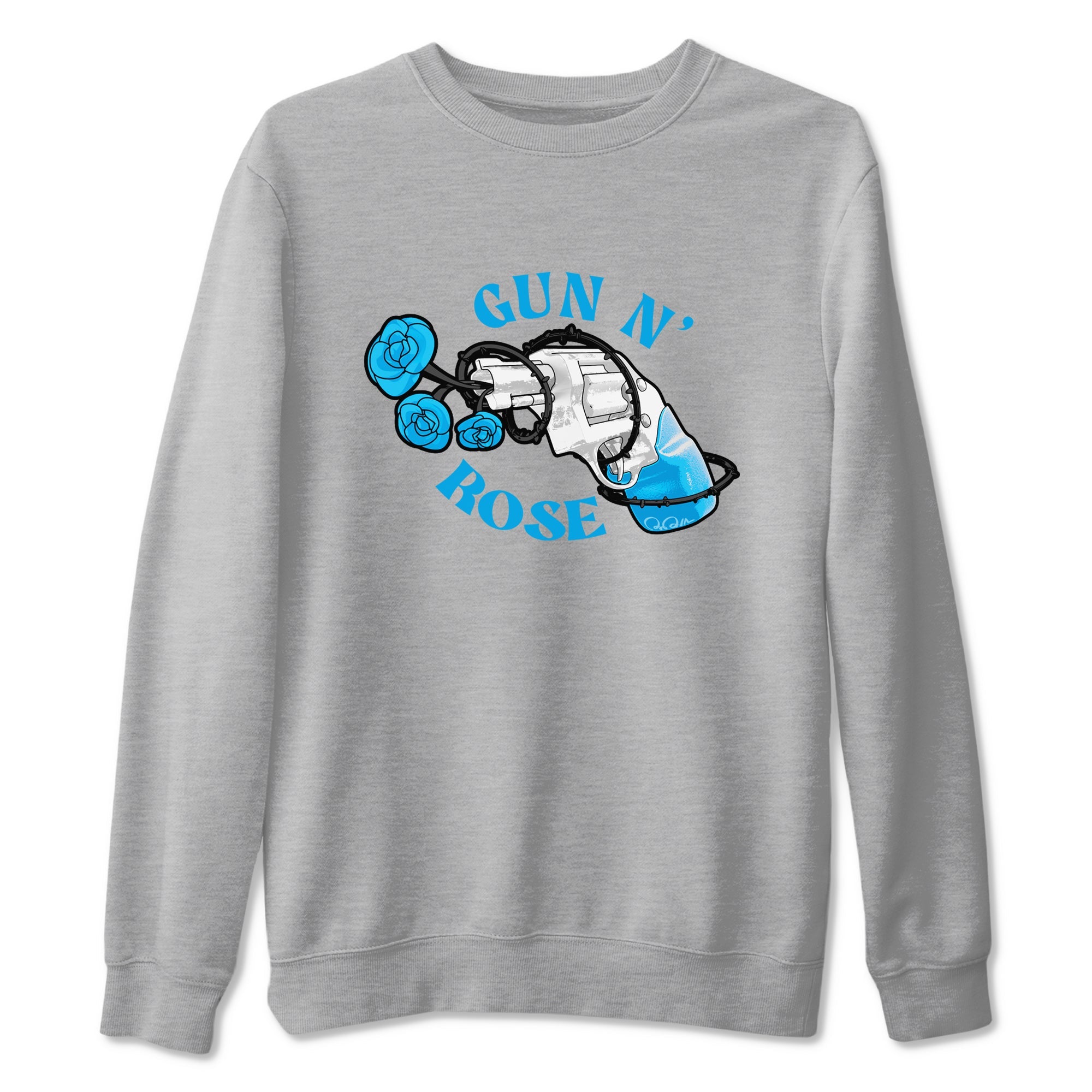 9s Powder Blue shirt to match jordans Gun N Rose sneaker tees Air Jordan 9 Powder Blue Drip Gear Zone unisex cotton Heather Grey 2 crew neck shirt