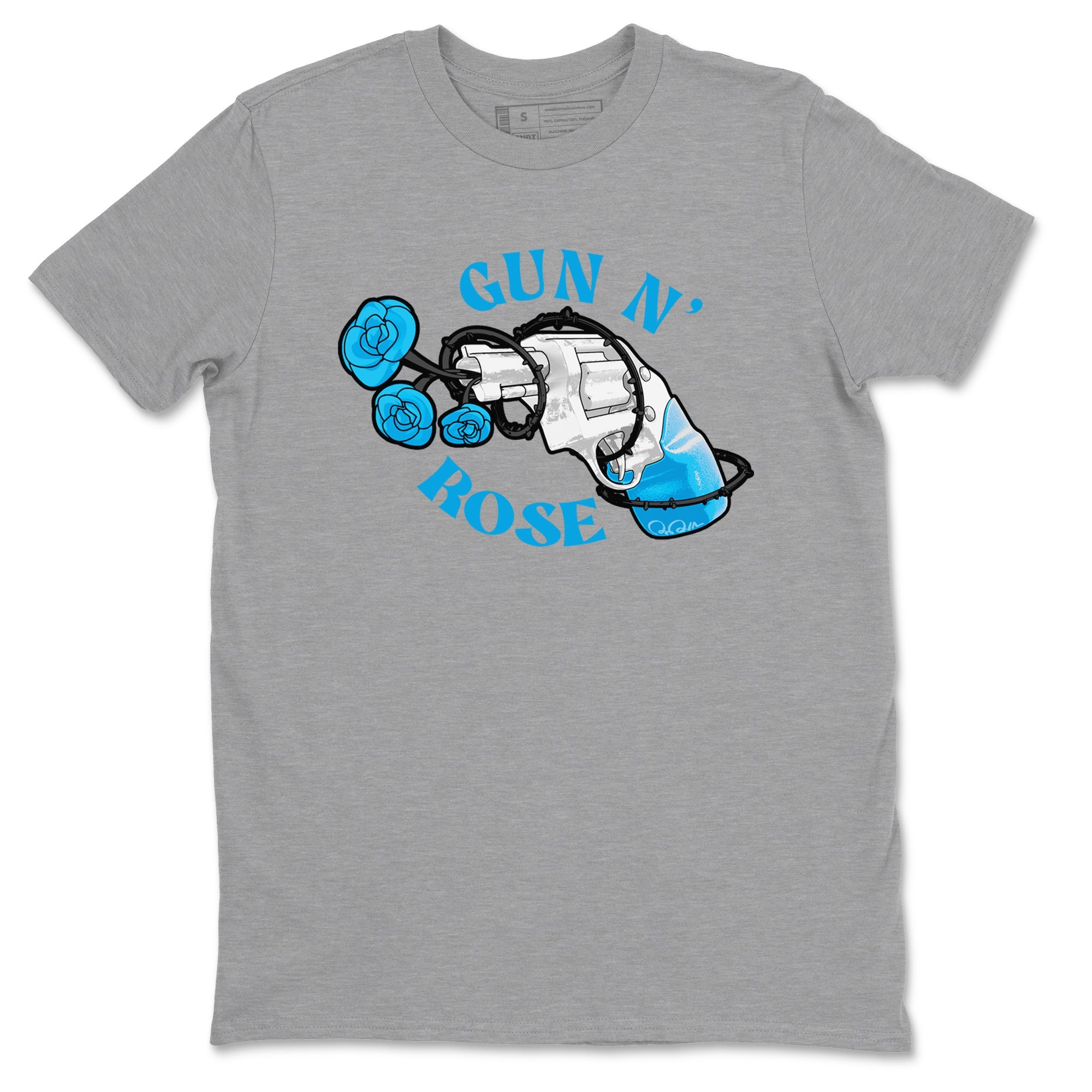 9s Powder Blue shirt to match jordans Gun N Rose sneaker tees Air Jordan 9 Powder Blue Drip Gear Zone unisex cotton Heather Grey 2 crew neck shirt