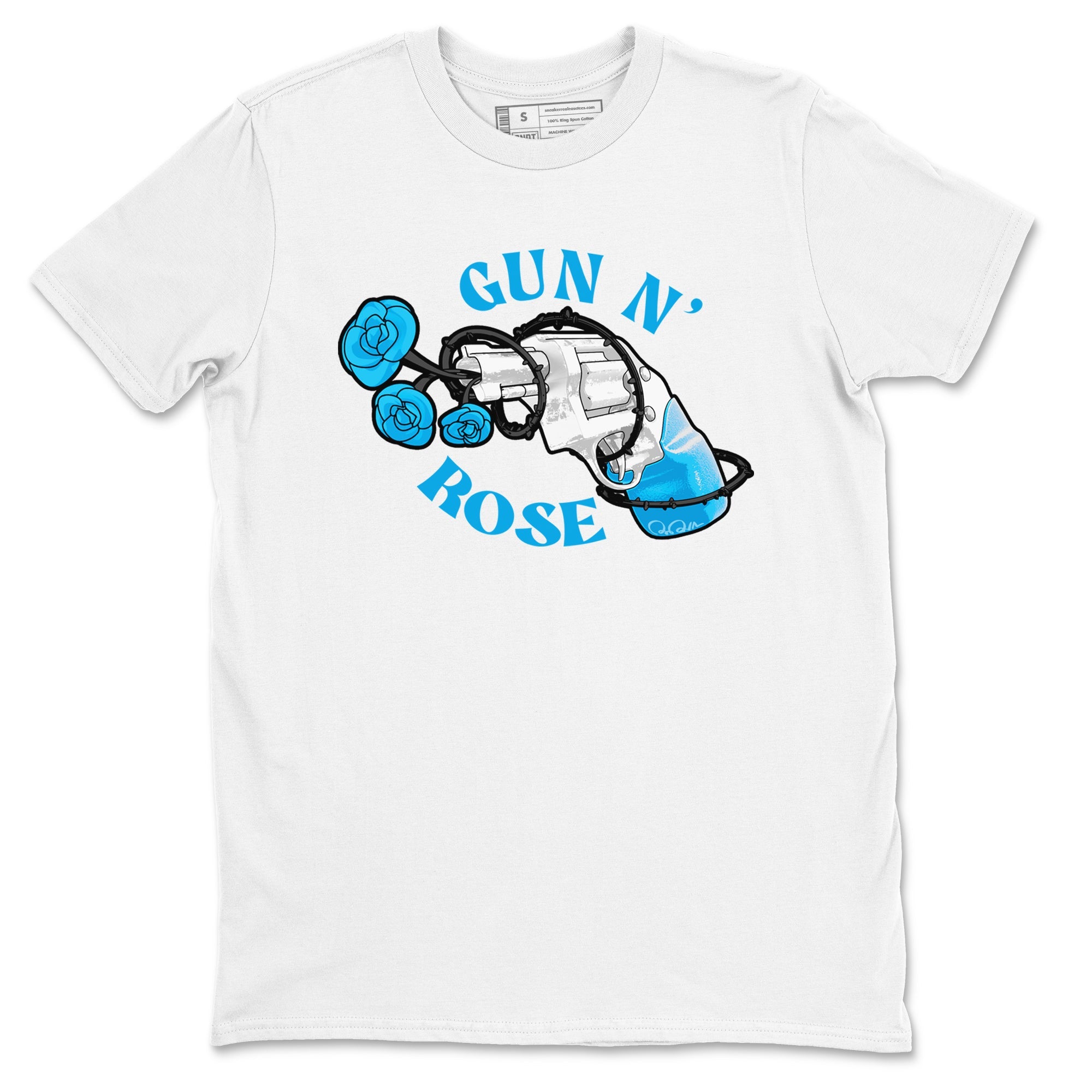 9s Powder Blue shirt to match jordans Gun N Rose sneaker tees Air Jordan 9 Powder Blue Drip Gear Zone unisex cotton White 2 crew neck shirt