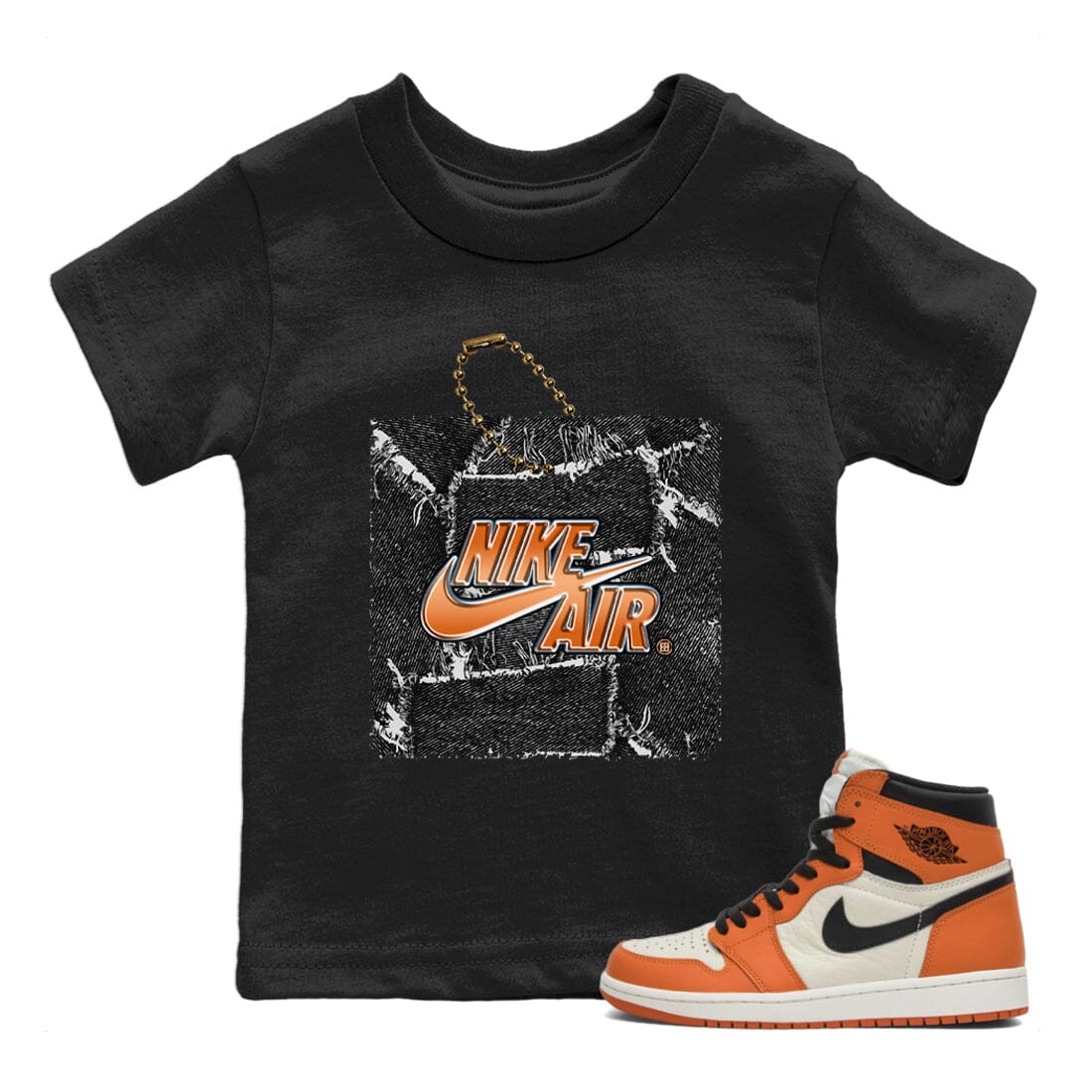 Jordan 1 Shattered Backboard Away Sneaker Matching T-Shirt Hang Tag Sneaker Tees Jordan 1 Shattered Backboard Away Sneaker Release Tees Kids Shirts