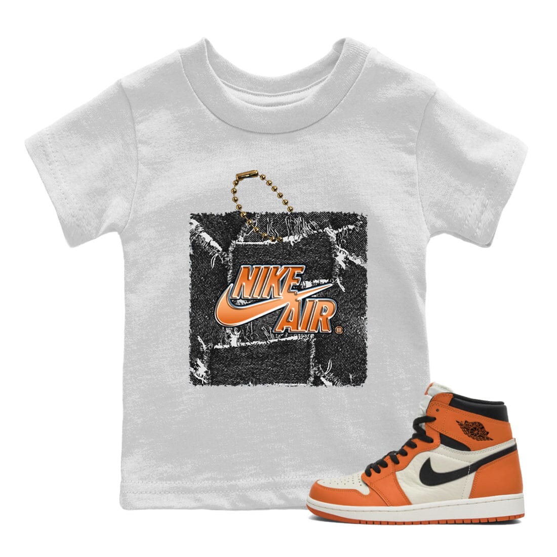 Jordan 1 Shattered Backboard Away Sneaker Matching T-Shirt Hang Tag Sneaker Tees Jordan 1 Shattered Backboard Away Sneaker Release Tees Kids Shirts
