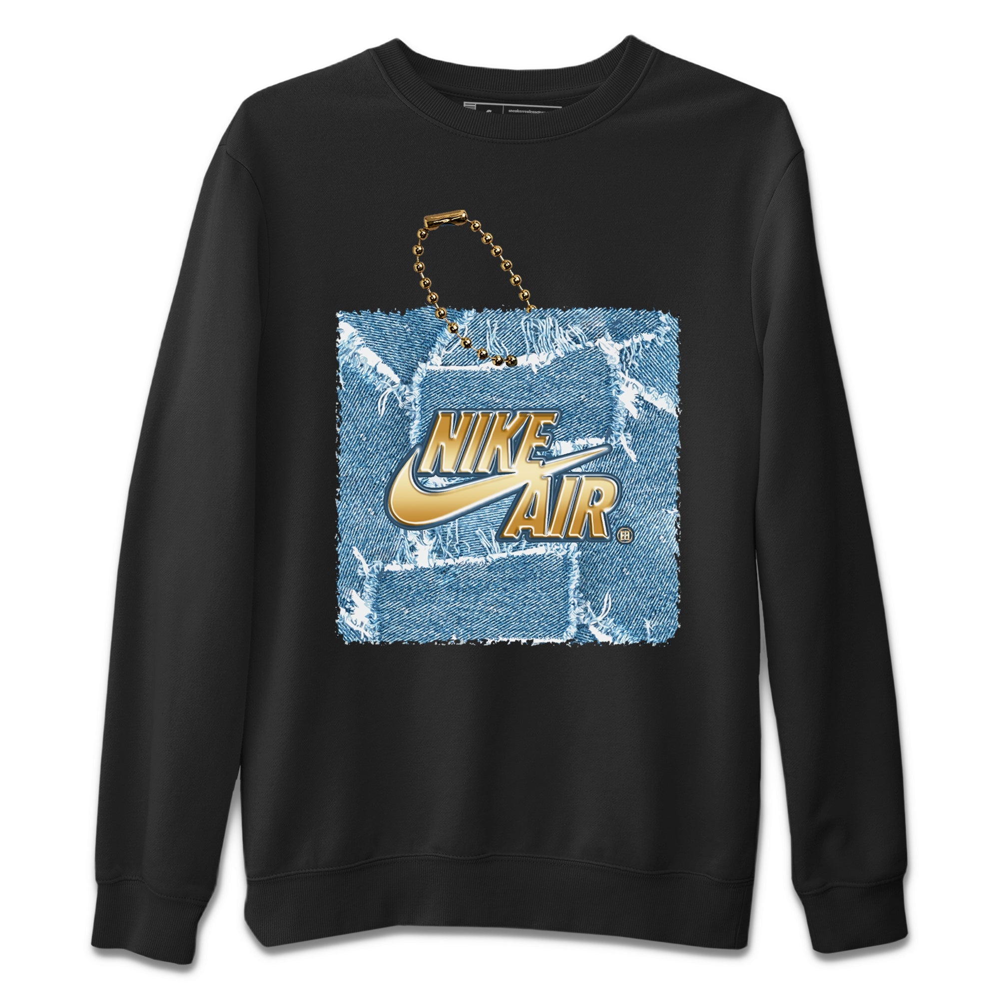 Jordan 1 Denim Sneaker Matching T-Shirt Hang Tag Sneaker Tees Jordan 1 Denim Sneaker Release Tees Crew Neck Tees