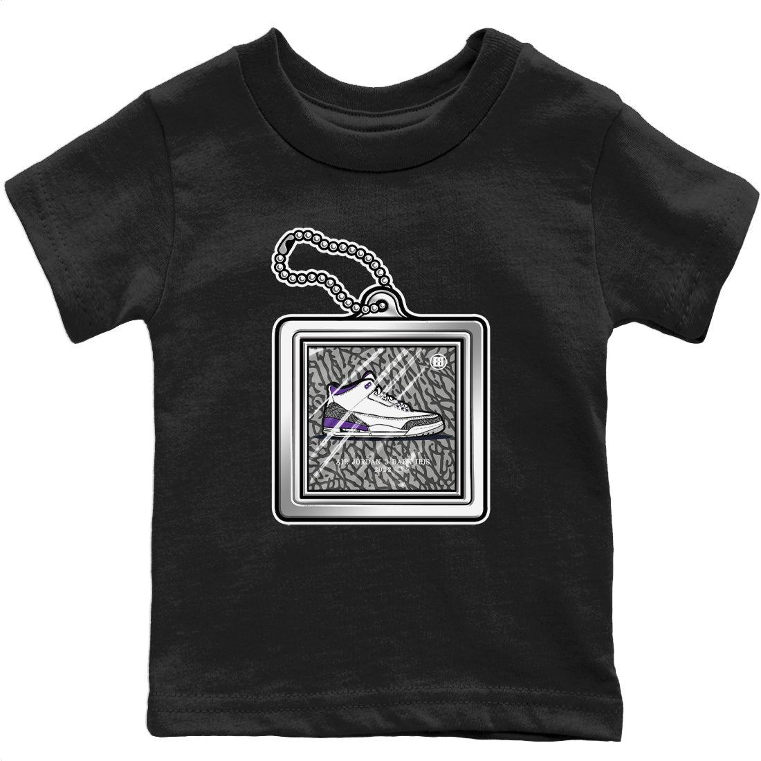 Jordan 3 Dark Iris Sneaker Matching T-Shirt Hang Tag Sneaker Tees Jordan 3 Dark Iris Sneaker Release Tees Kids Shirts
