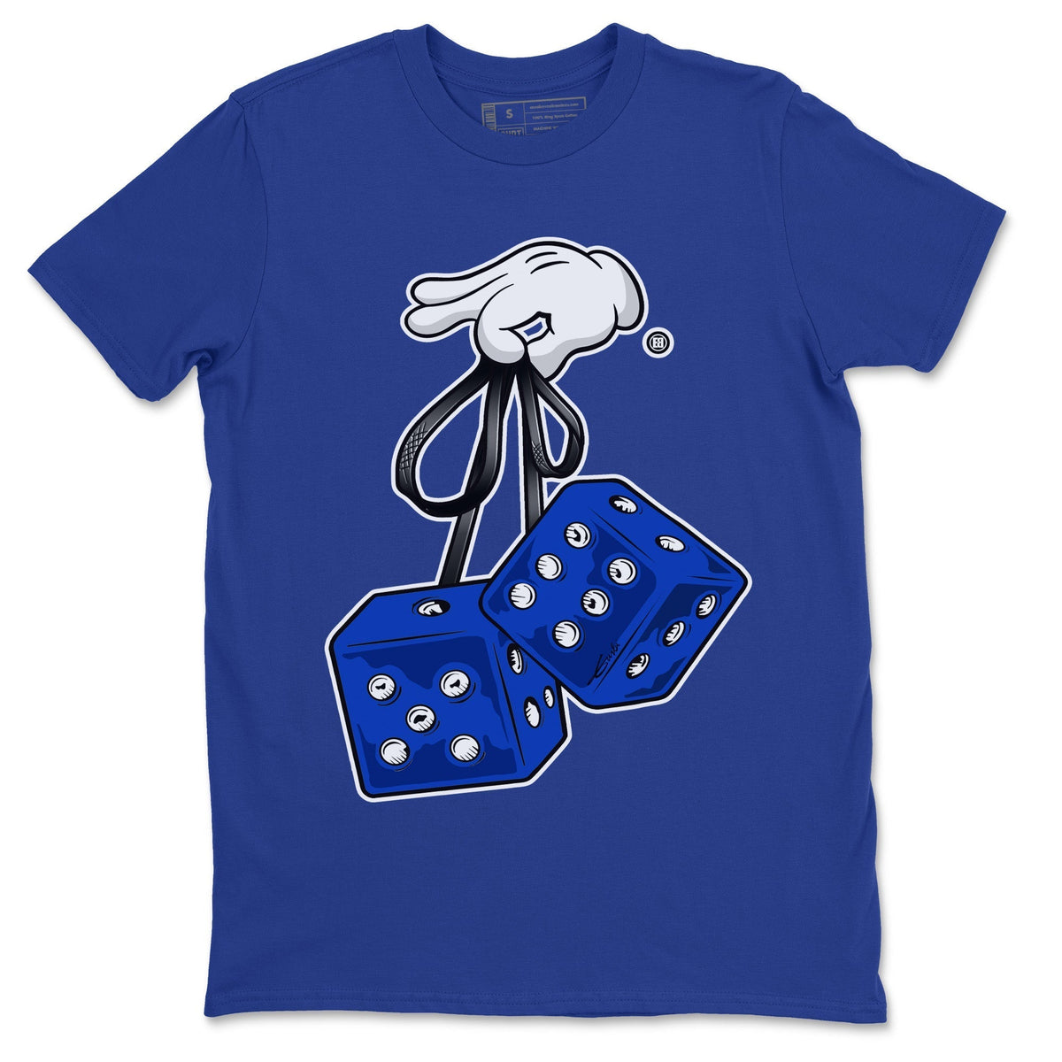 Jordan 12 Hyper Royal Sneaker Matching T-Shirt Hanging Dice Sneaker Tees Jordan 12 Hyper Royal Sneaker Release Tees Crew Neck Tees