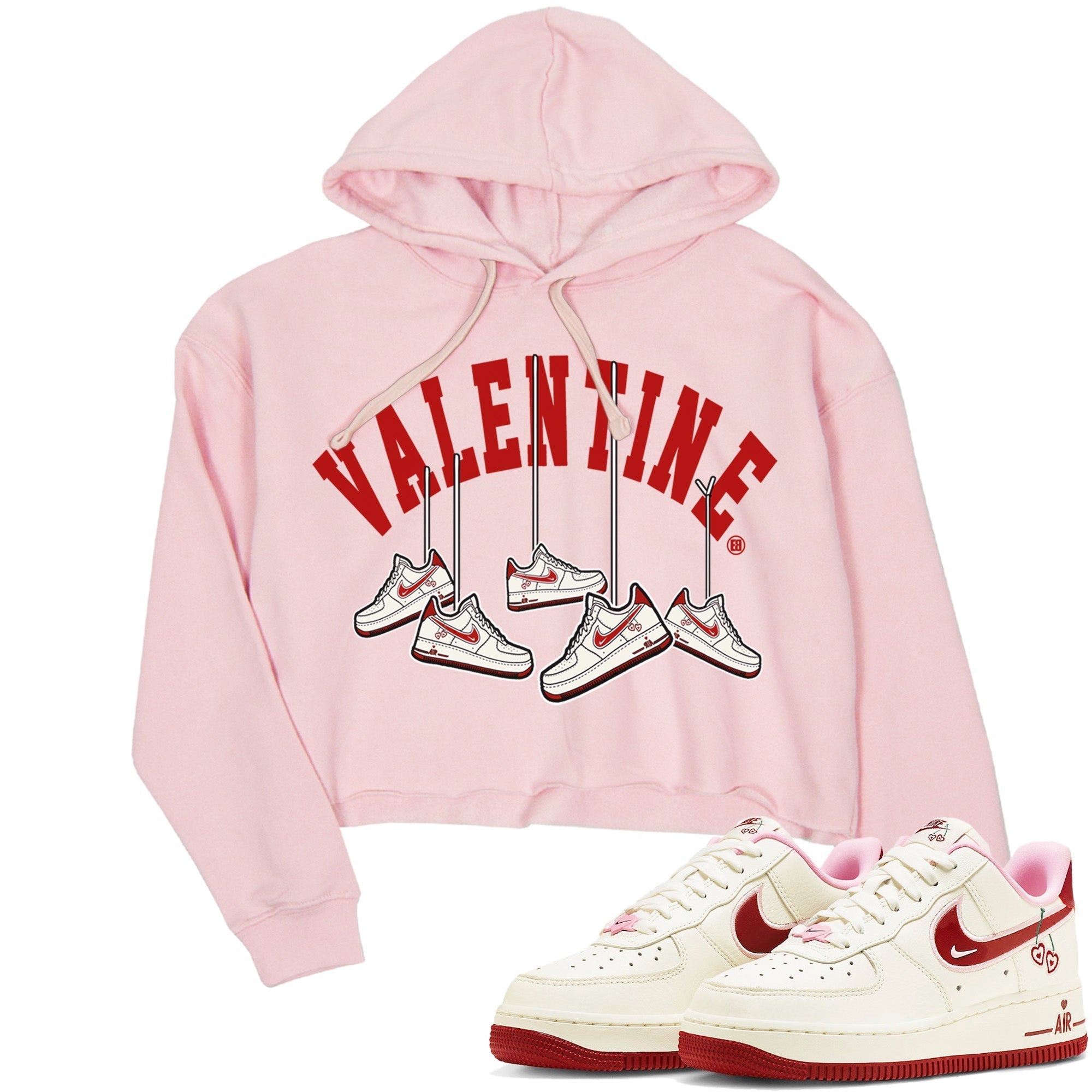 Air Force 1 Valentines Day Sneaker Match Tees Hanging Sneakers Sneaker Tees Air Force 1 Valentines Day Jordan to match sneaker T-Shirt Women's Shirts