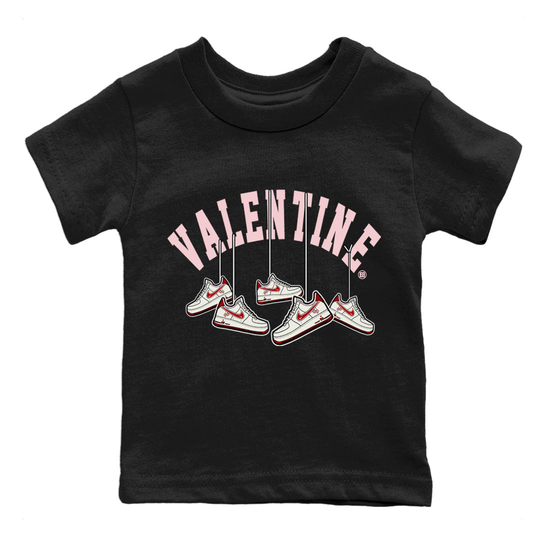 Air Force 1 Valentines Day Sneaker Match Tees Hanging Sneakers Sneaker Tees Air Force 1 Valentines Day Jordan to match sneaker T-Shirt Kids Shirts