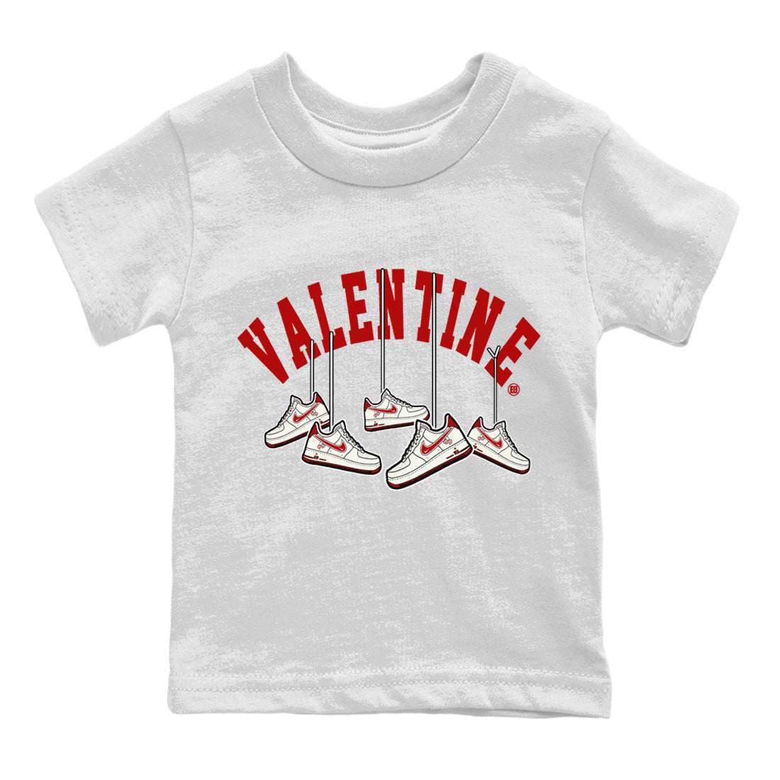 Air Force 1 Valentines Day Sneaker Match Tees Hanging Sneakers Sneaker Tees Air Force 1 Valentines Day Jordan to match sneaker T-Shirt Kids Shirts