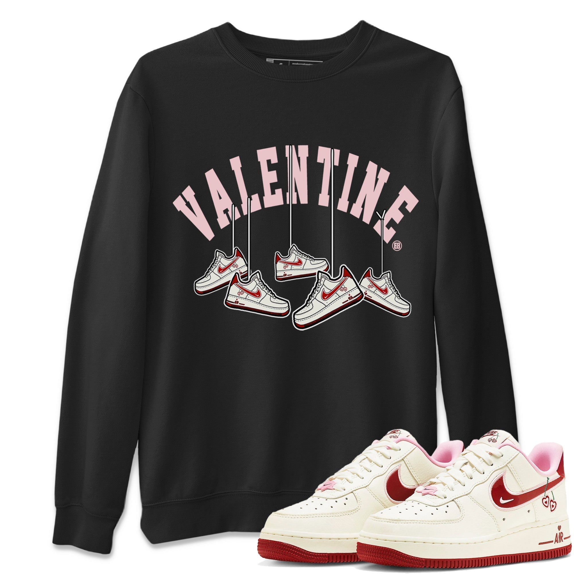 Air Force 1 Valentines Day Sneaker Match Tees Hanging Sneakers Sneaker Tees Air Force 1 Valentines Day Jordan to match sneaker T-Shirt Crew Neck Shirts
