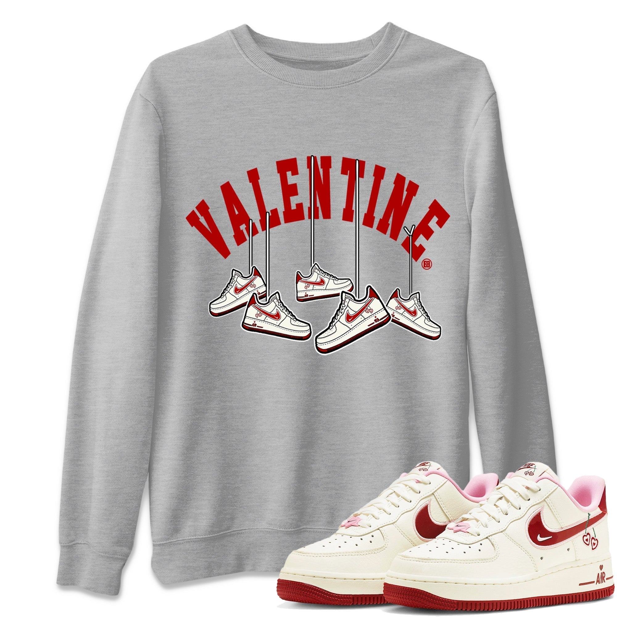 Air Force 1 Valentines Day Sneaker Match Tees Hanging Sneakers Sneaker Tees Air Force 1 Valentines Day Jordan to match sneaker T-Shirt Crew Neck Shirts