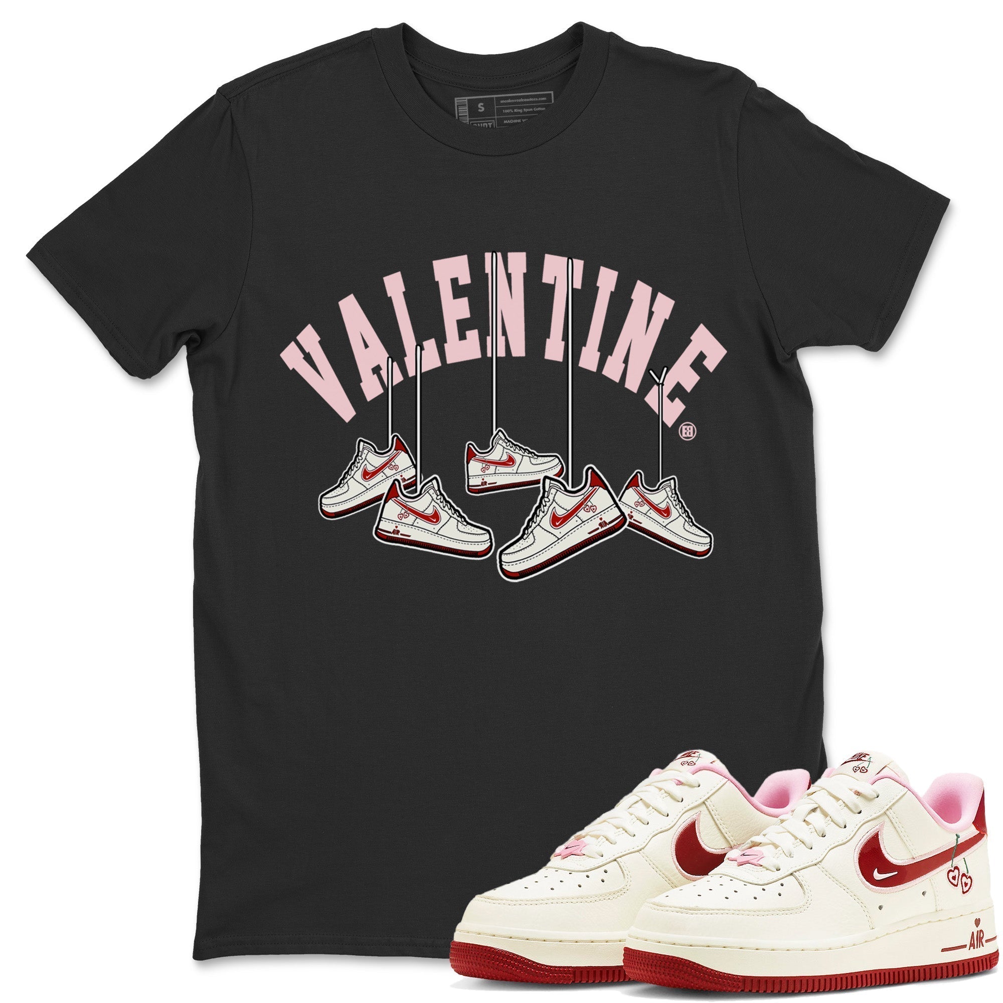 Air Force 1 Valentines Day Sneaker Match Tees Hanging Sneakers Sneaker Tees Air Force 1 Valentines Day Jordan to match sneaker T-Shirt Crew Neck Shirts