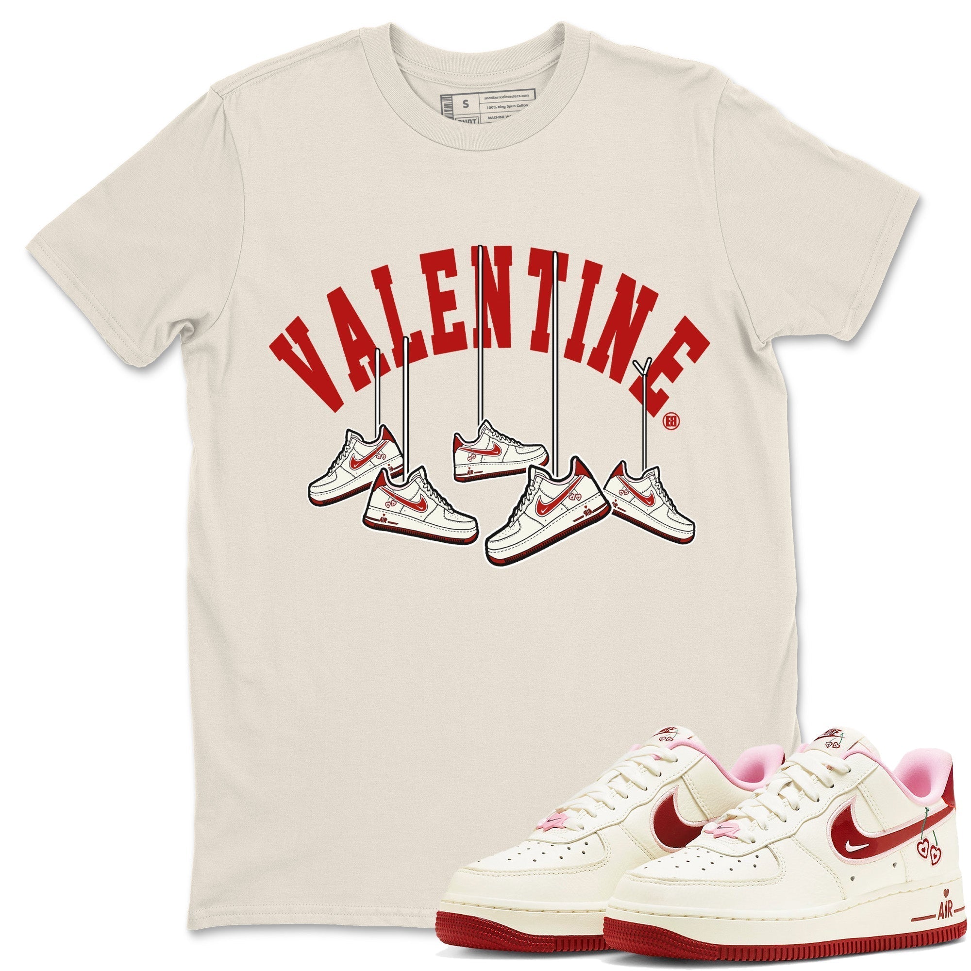 Air Force 1 Valentines Day Sneaker Match Tees Hanging Sneakers Sneaker Tees Air Force 1 Valentines Day Jordan to match sneaker T-Shirt Crew Neck Shirts