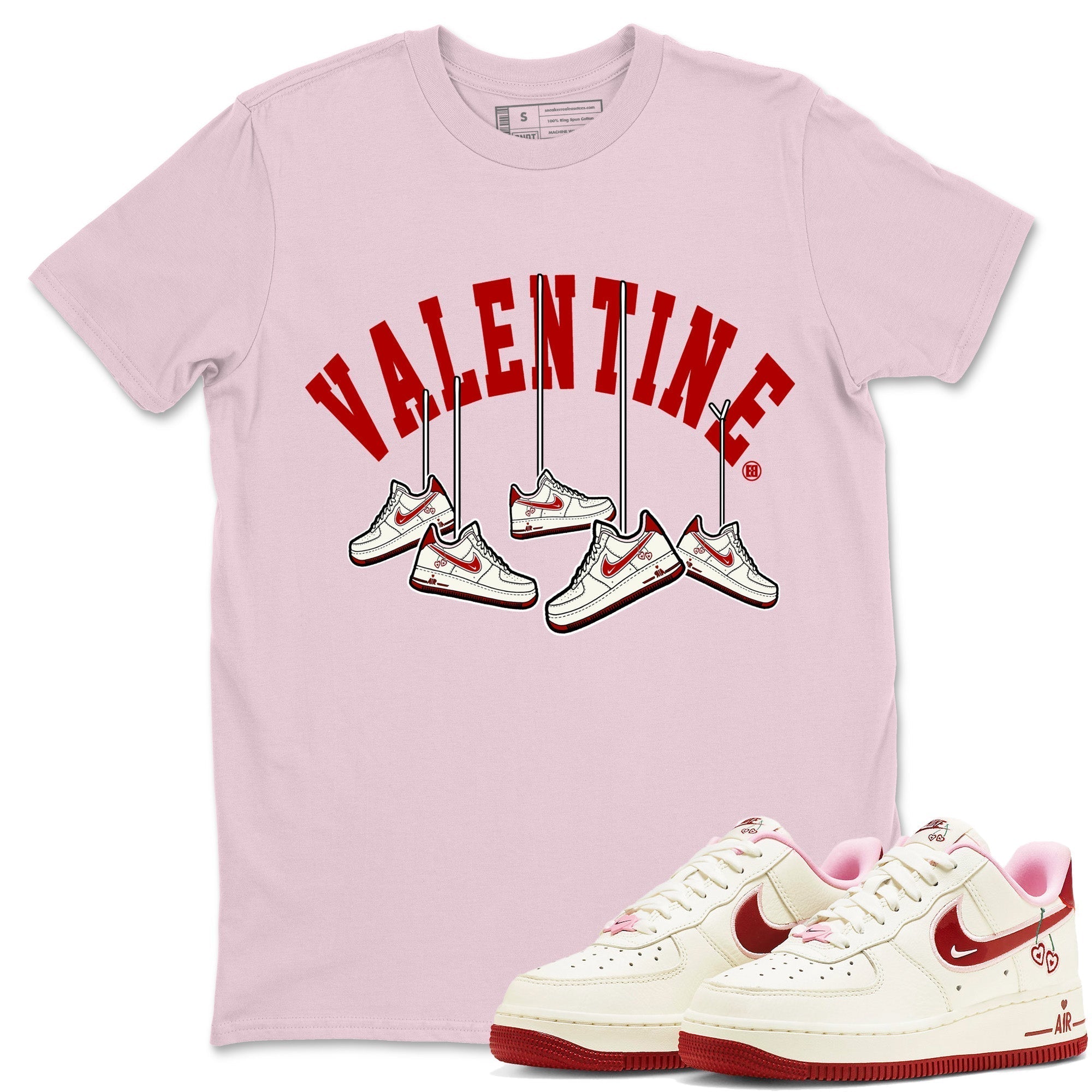 Air Force 1 Valentines Day Sneaker Match Tees Hanging Sneakers Sneaker Tees Air Force 1 Valentines Day Jordan to match sneaker T-Shirt Crew Neck Shirts