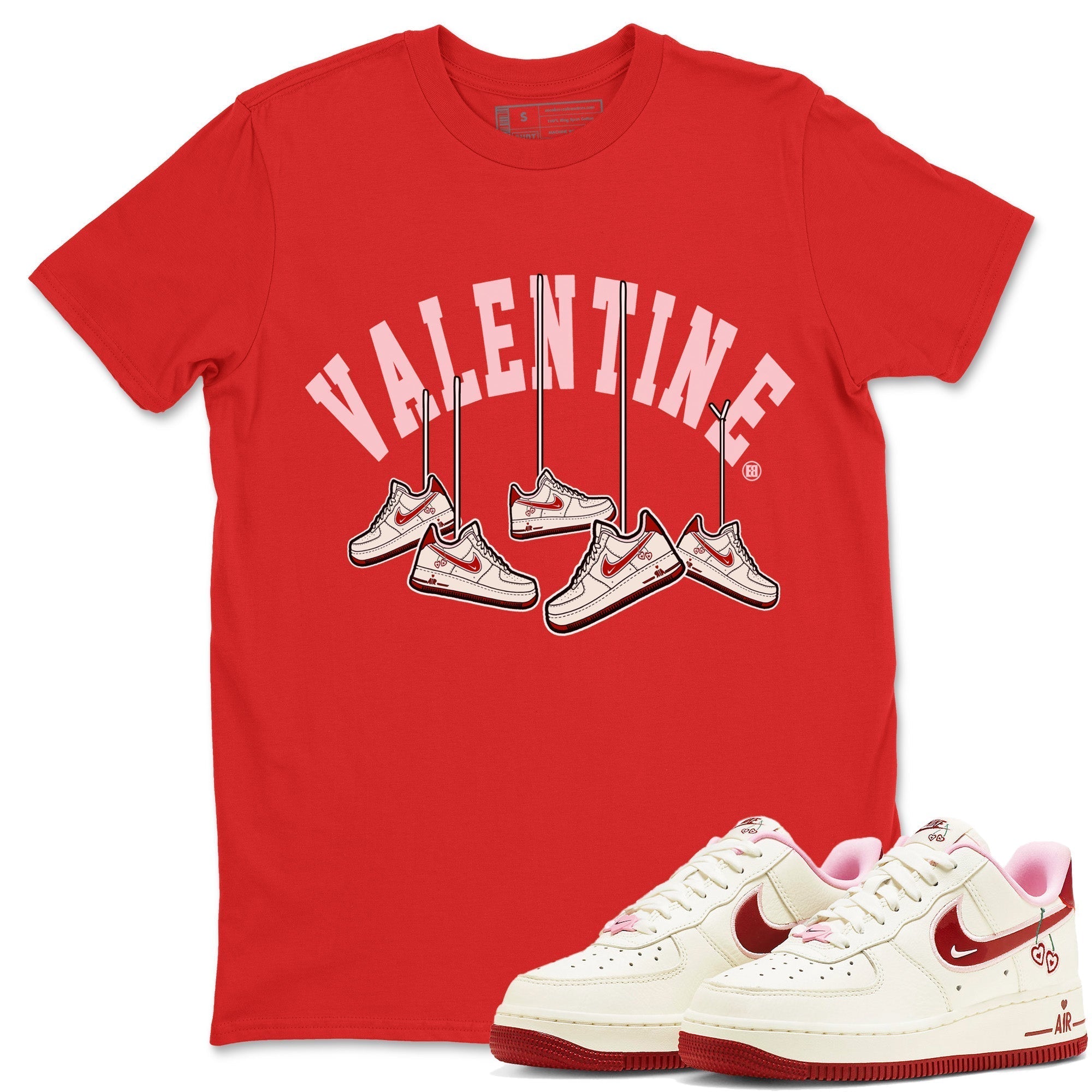 Air Force 1 Valentines Day Sneaker Match Tees Hanging Sneakers Sneaker Tees Air Force 1 Valentines Day Jordan to match sneaker T-Shirt Crew Neck Shirts
