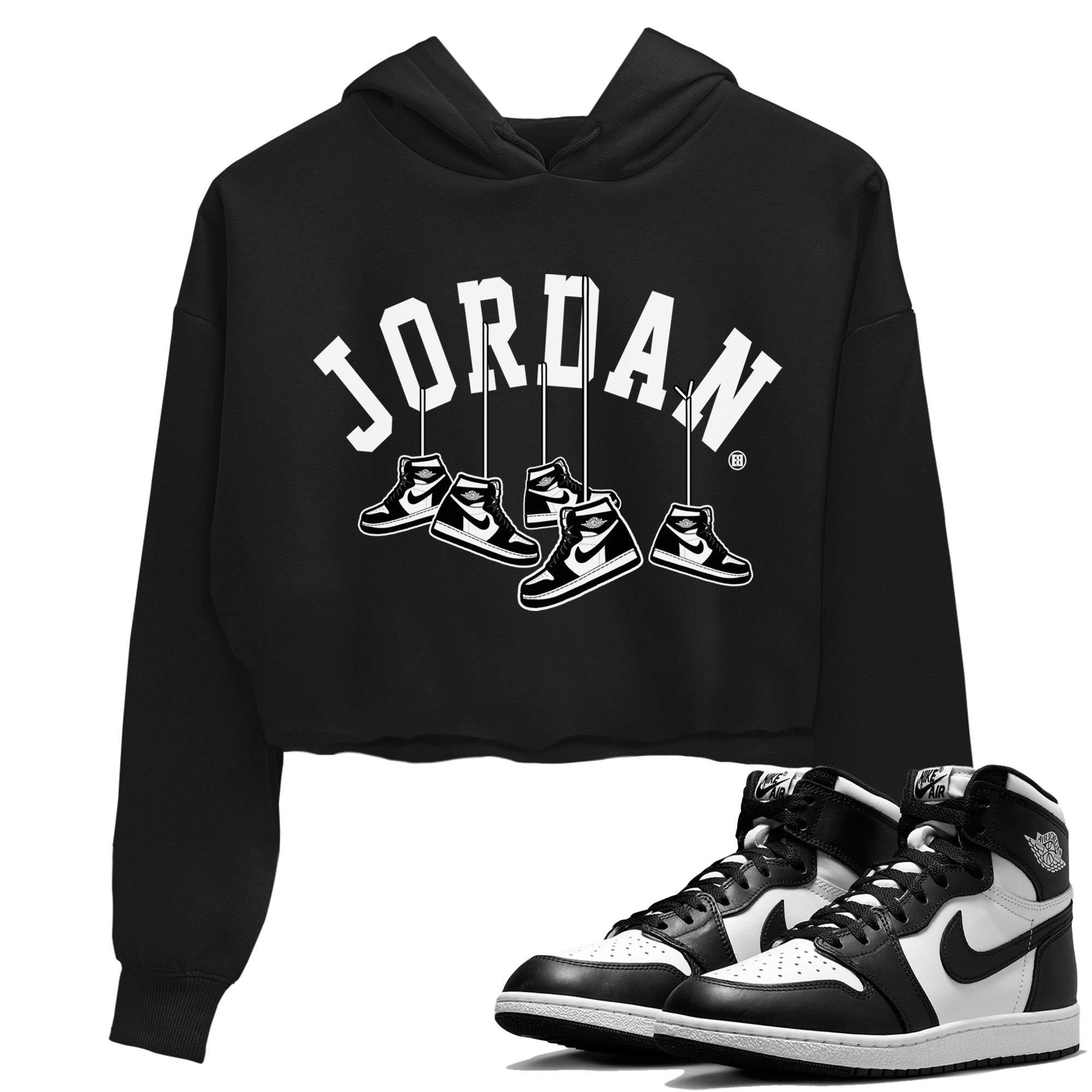 Jordan 1 Black White Sneaker Match Tees Hanging Sneakers Sneaker Tees Jordan 1 Black White Jordan to match sneaker T-Shirt Women's Shirts