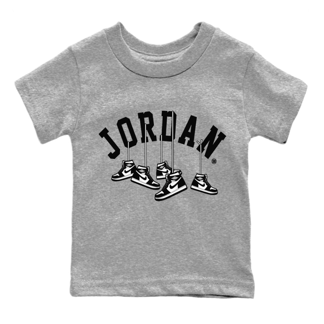 Jordan 1 Black White Sneaker Match Tees Hanging Sneakers Sneaker Tees Jordan 1 Black White Jordan to match sneaker T-Shirt Kids Shirts