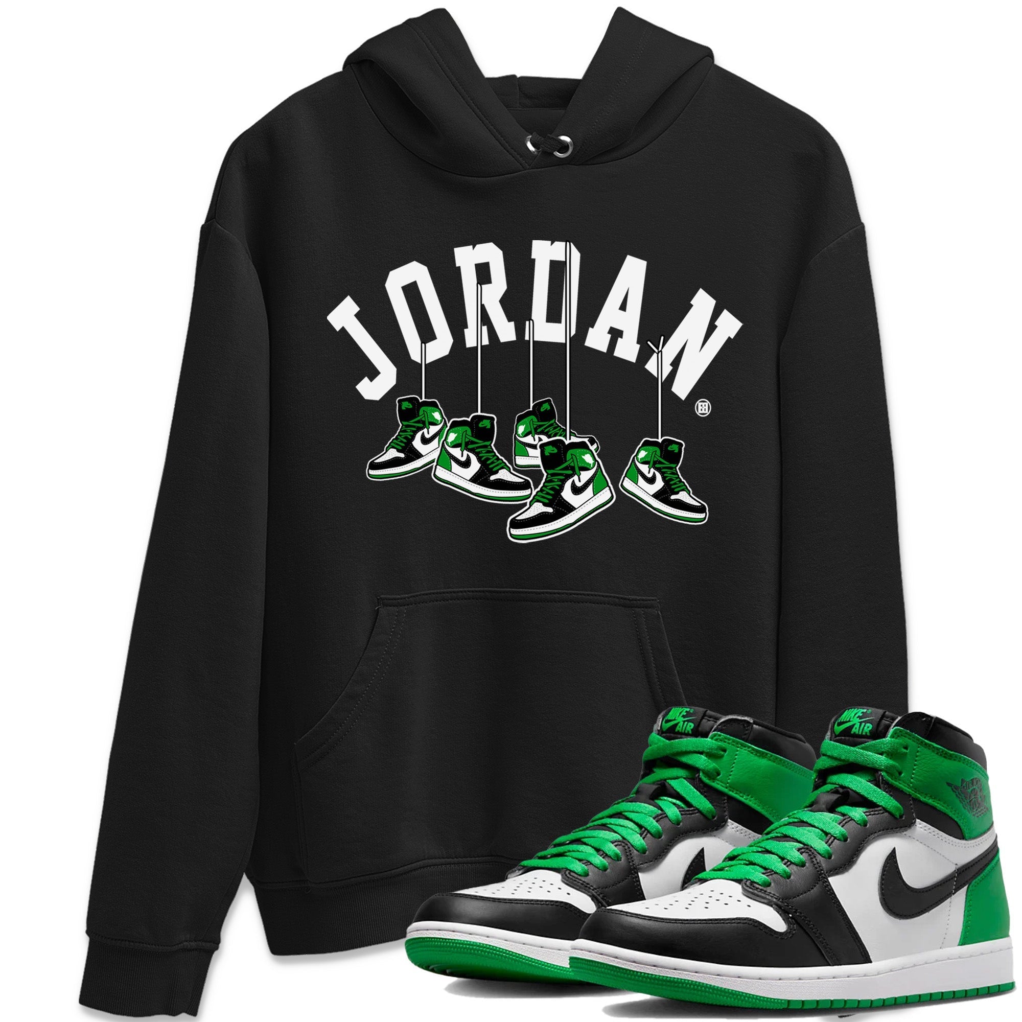 Air Jordan 1 Celtics Shirt To Match Jordans Hanging Sneakers Sneaker Tees Air Jordan 1 Retro Celtics Drip Gear Zone Sneaker Matching Clothing Unisex Shirts Black 1