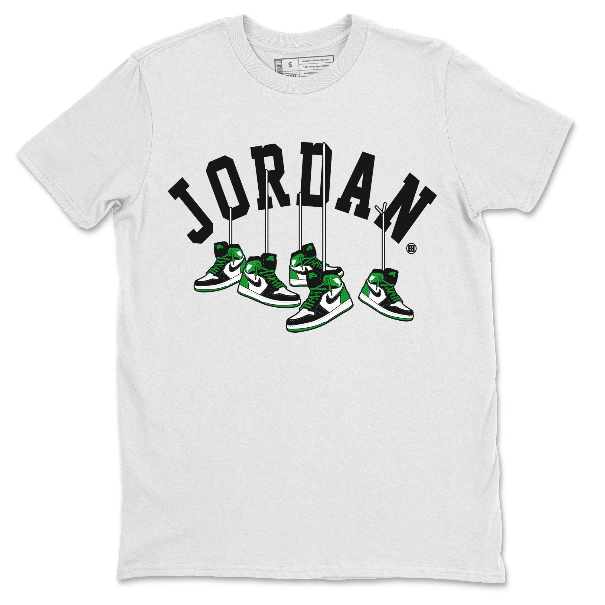 Air Jordan 1 Celtics Shirt To Match Jordans Hanging Sneakers Sneaker Tees Air Jordan 1 Retro Celtics Drip Gear Zone Sneaker Matching Clothing Unisex Shirts White 2