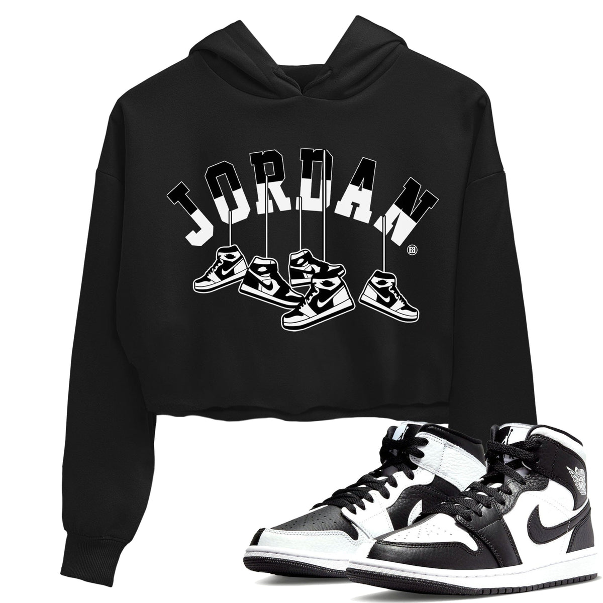 Jordan 1 Homage Sneaker Matching T-Shirt Hanging Sneakers Sneaker Tees Jordan 1 Homage Sneaker Release Tees Women's Shirts