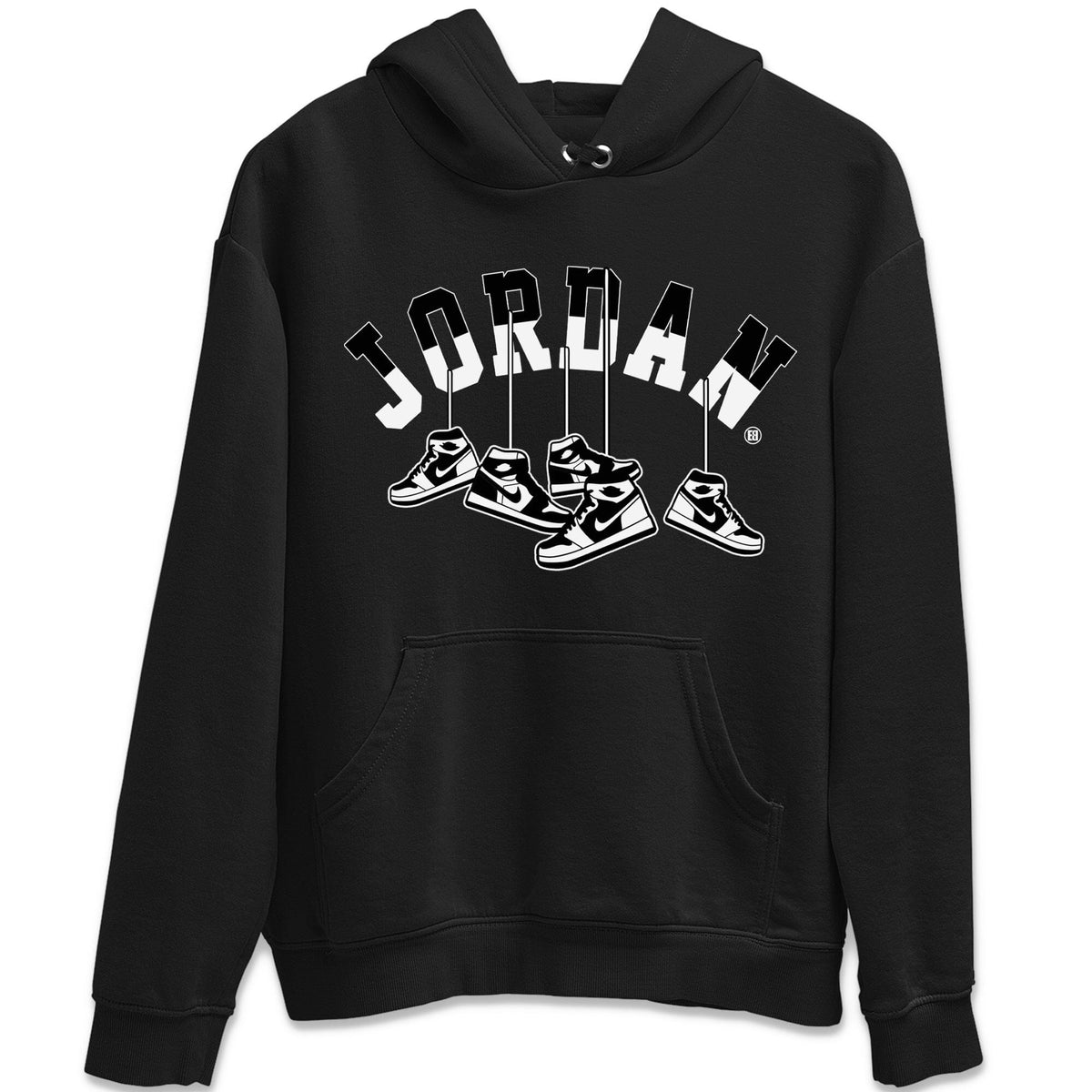 Jordan 1 Homage Sneaker Matching T-Shirt Hanging Sneakers Sneaker Tees Jordan 1 Homage Sneaker Release Tees Crew Neck Tees