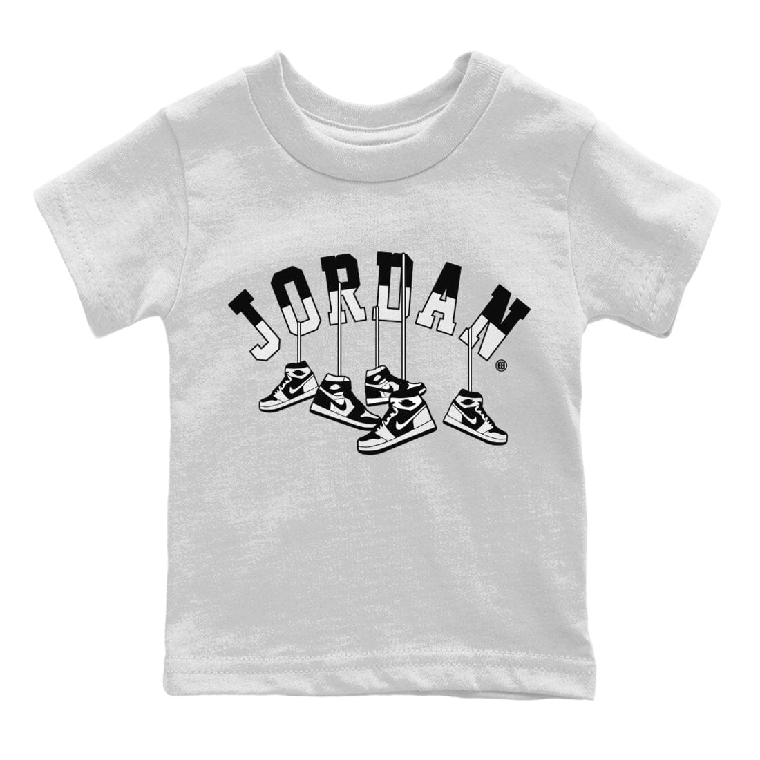 Jordan 1 Homage Sneaker Matching T-Shirt Hanging Sneakers Sneaker Tees Jordan 1 Homage Sneaker Release Tees Kids Shirts
