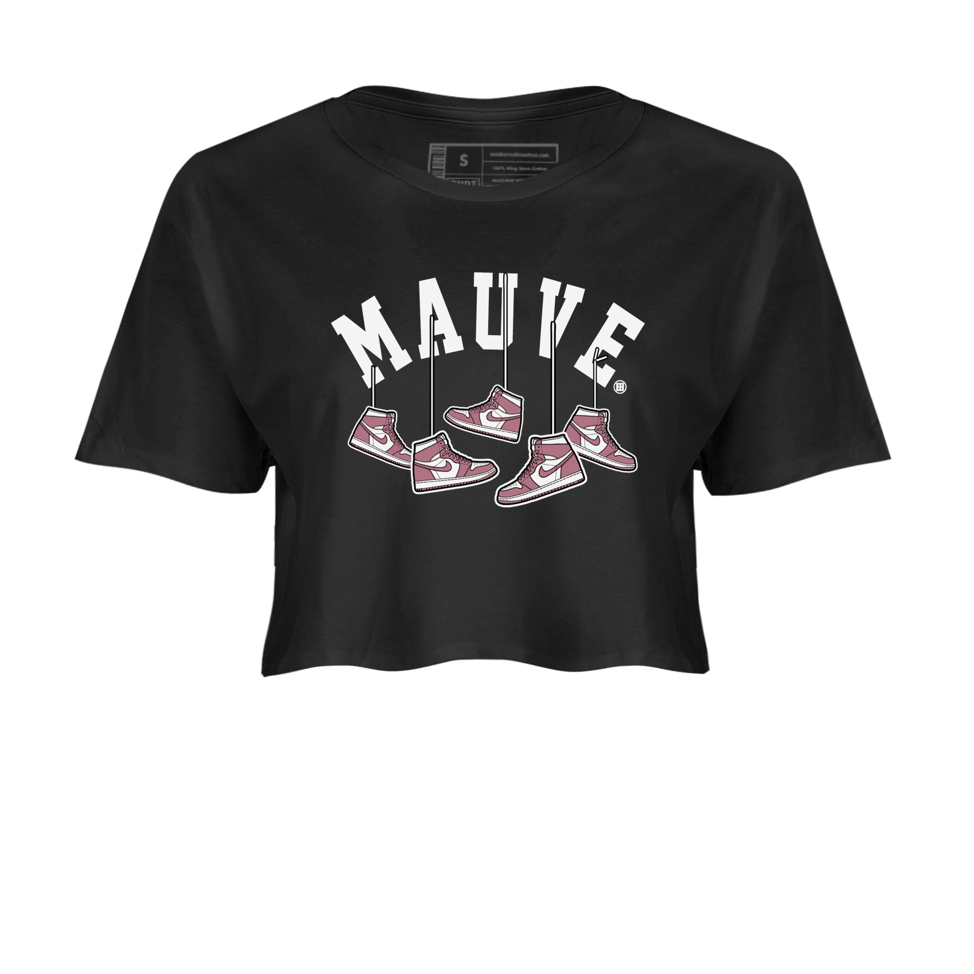Air Jordan 1 Mauve shirt to match jordans Hanging Sneakers sneaker matching Sneaker Matching Tee Jordan 1 High OG Mauve Drip Gear Zone Black 2 Crop Sneaker Matching Tee