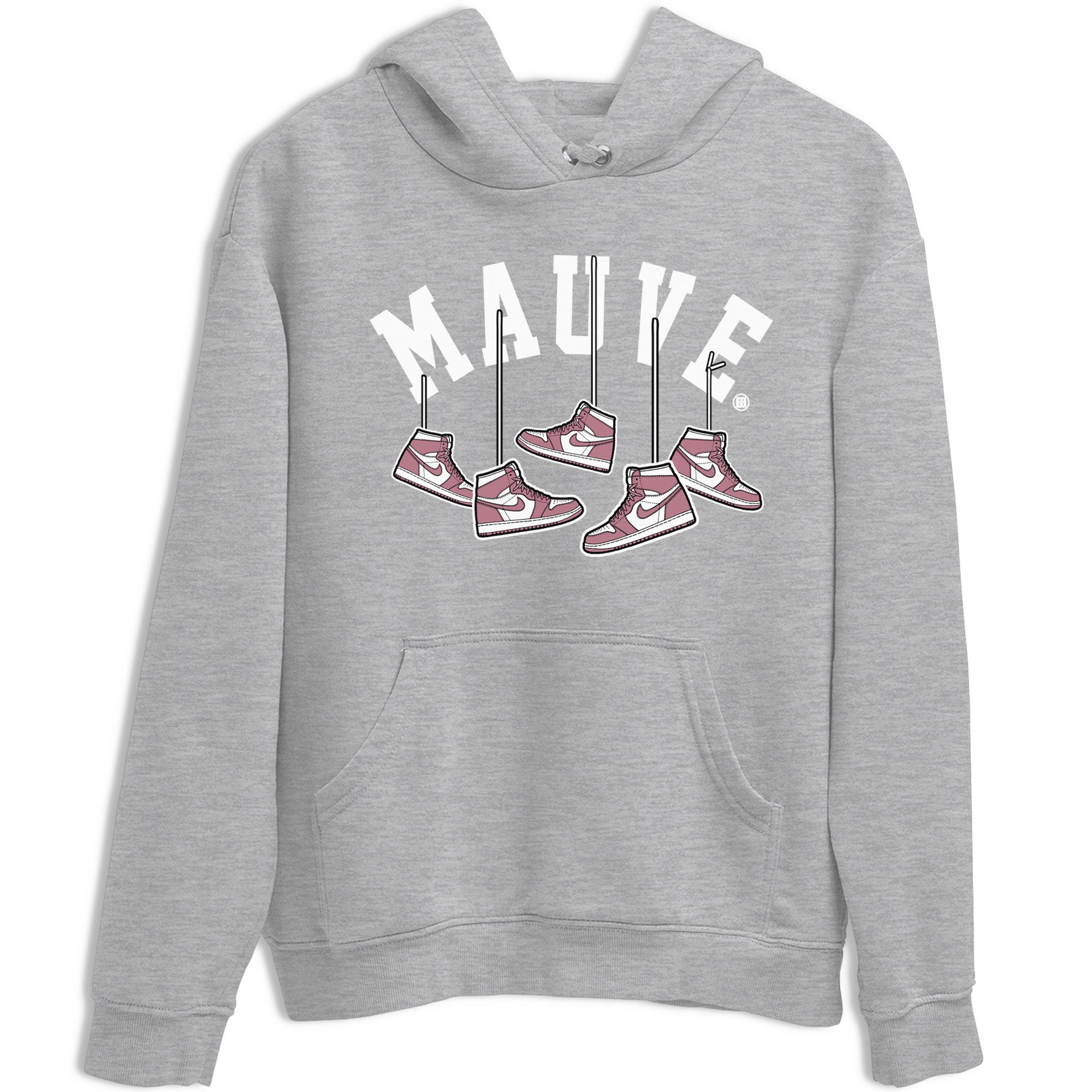 Air Jordan 1 Mauve shirt to match jordans Hanging Sneakers sneaker matching Sneaker Matching Tee Jordan 1 High OG Mauve Drip Gear Zone Unisex Heather Grey 2 Sneaker Matching Tee