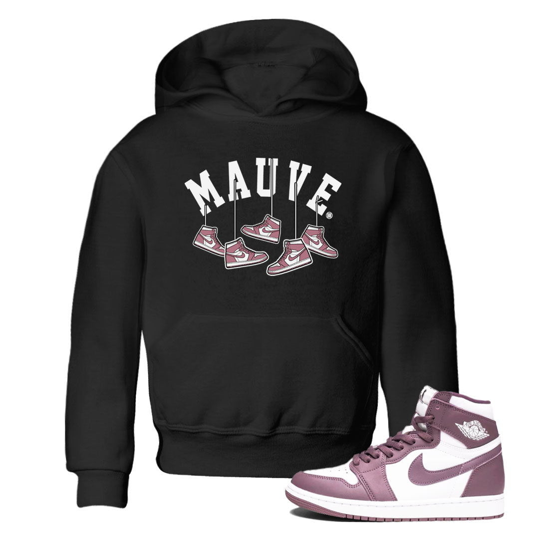 Air Jordan 1 Mauve shirt to match jordans Hanging Sneakers sneaker matching Sneaker Matching Tee Jordan 1 High OG Mauve Drip Gear Zone Baby Toddler Black 1 Sneaker Matching Tee
