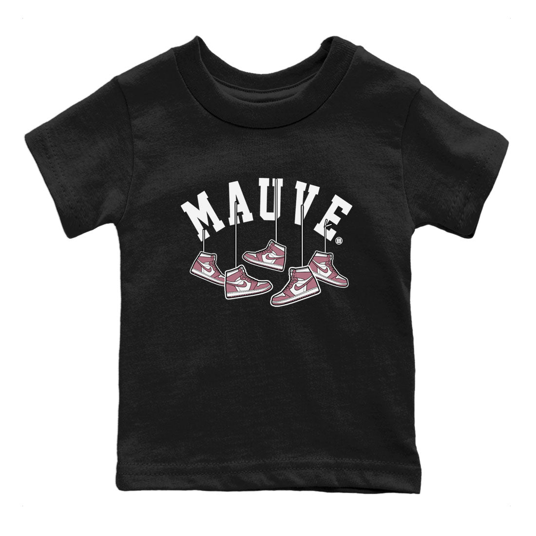 Air Jordan 1 Mauve shirt to match jordans Hanging Sneakers sneaker matching Sneaker Matching Tee Jordan 1 High OG Mauve Drip Gear Zone Baby Toddler Black 2 Sneaker Matching Tee