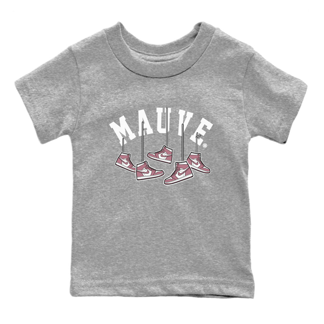 Air Jordan 1 Mauve shirt to match jordans Hanging Sneakers sneaker matching Sneaker Matching Tee Jordan 1 High OG Mauve Drip Gear Zone Baby Toddler Heather Grey 2 Sneaker Matching Tee