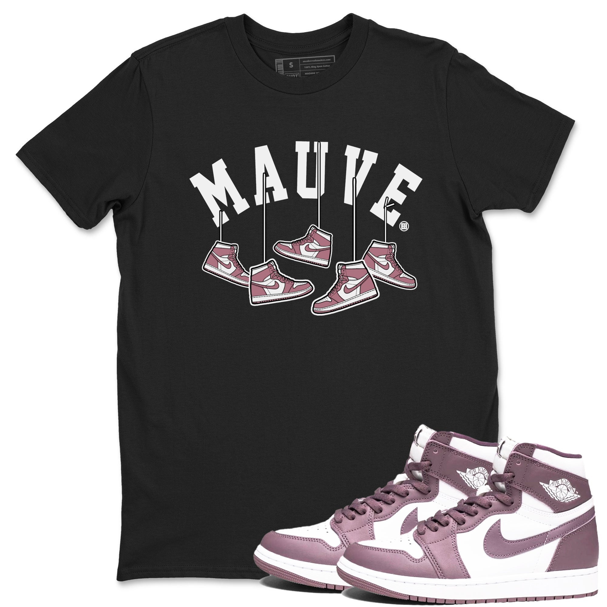Air Jordan 1 Mauve shirt to match jordans Hanging Sneakers sneaker matching Sneaker Matching Tee Jordan 1 High OG Mauve Drip Gear Zone Unisex Black 1 Sneaker Matching Tee