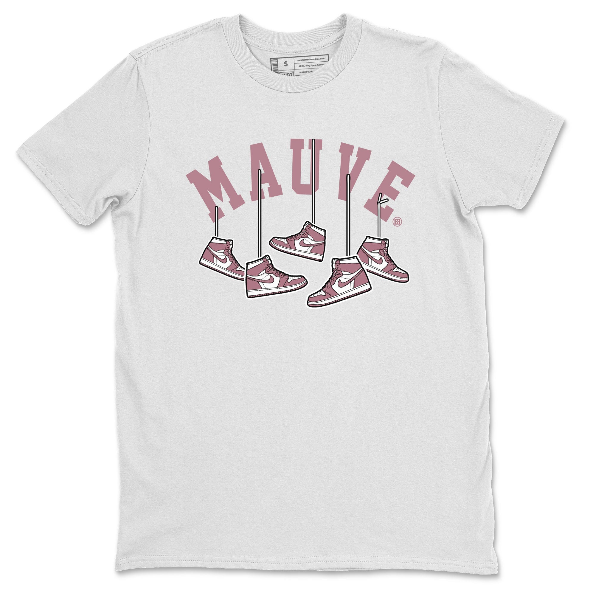 Air Jordan 1 Mauve shirt to match jordans Hanging Sneakers sneaker matching Sneaker Matching Tee Jordan 1 High OG Mauve Drip Gear Zone Unisex White 2 Sneaker Matching Tee