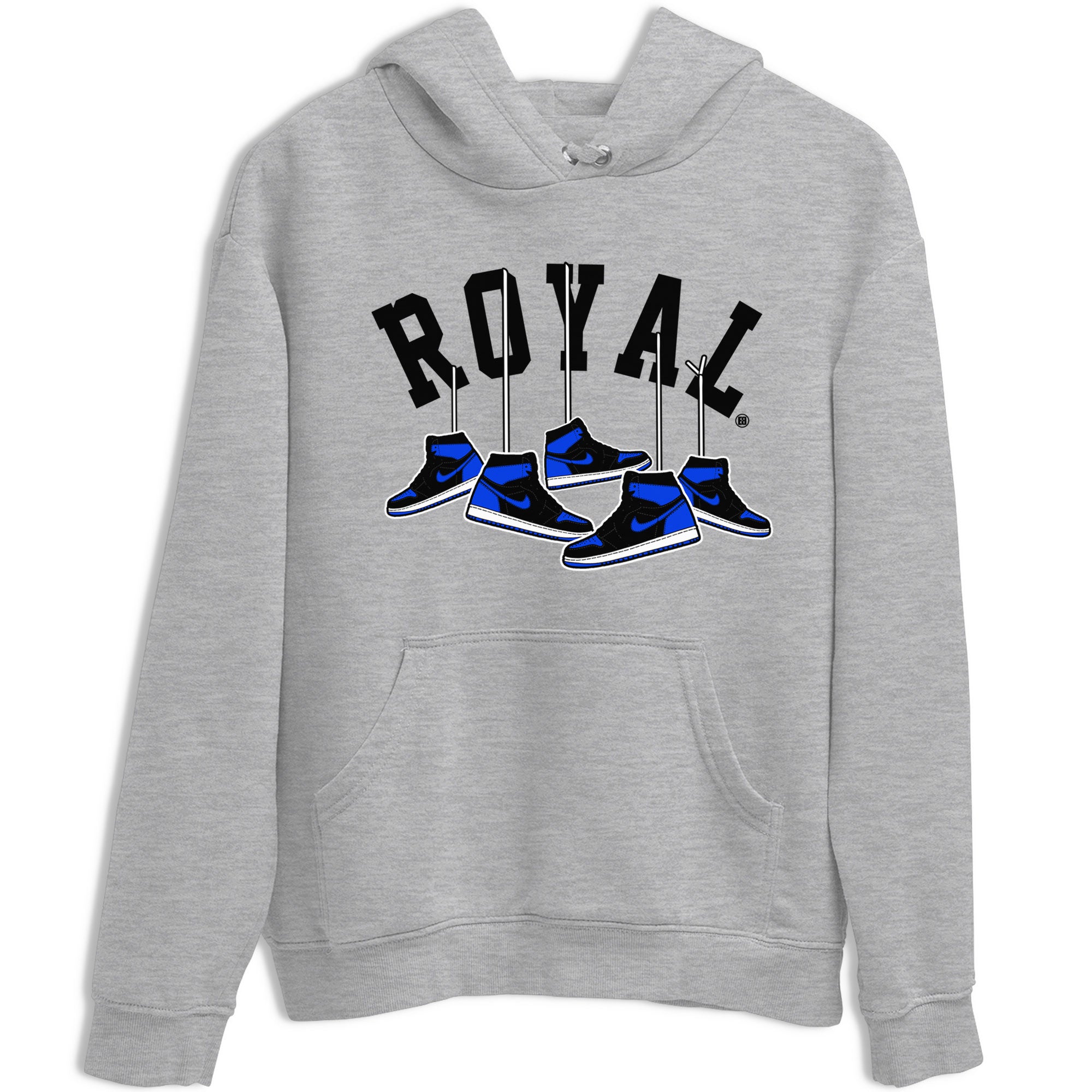 Air Jordan 1 Royal Reimagined shirt to match jordans Hanging Sneakers sneaker tees Air Jordan 1 High OG Royal Reimagined Drip Gear Zone Unisex Sneaker Tees and Sneaker Match T-Shirt Heather Grey 2 T-Shirt