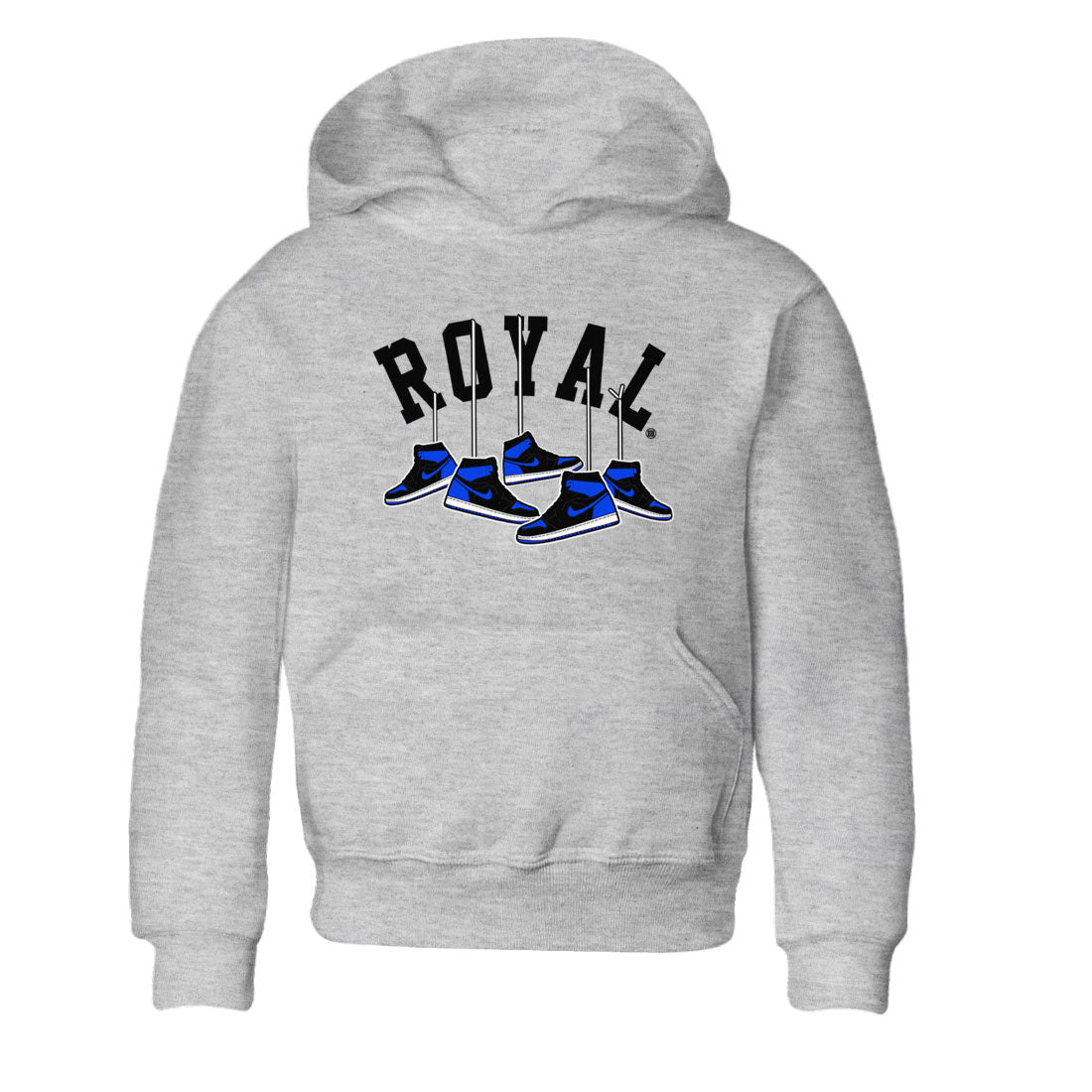 Air Jordan 1 Royal Reimagined shirt to match jordans Hanging Sneakers sneaker tees Air Jordan 1 High OG Royal Reimagined Drip Gear Zone Kids Baby Toddler sneaker shirts Heather Grey 2 T-Shirt